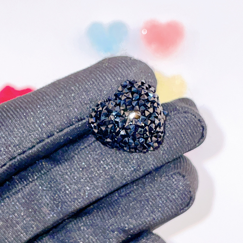 Candy Style Sugar Texture Heart & Round Beads, Straight Hole Beads for DIY Necklace Phone Chain Handmade Accessories