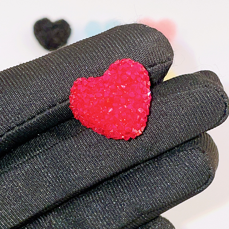 Candy Style Sugar Texture Heart & Round Beads, Straight Hole Beads for DIY Necklace Phone Chain Handmade Accessories