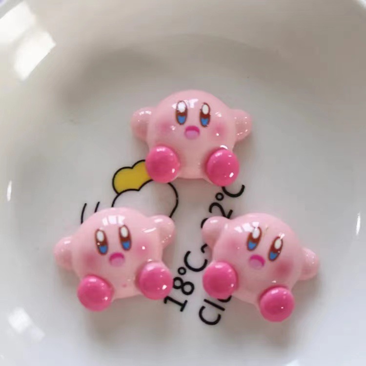 Wholesale Kirby Resin Craft Set, Cartoon DIY Supplies for Phone Case, Hair Clip and Water Cup Decoration