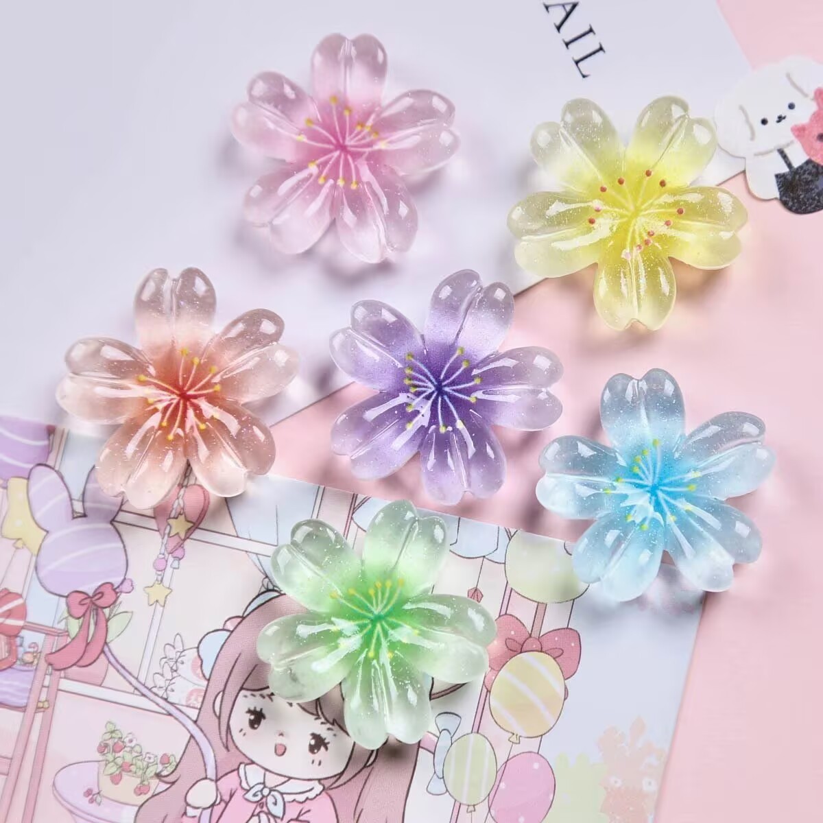 Multi-functional resin cartoon charms. Wholesale DIY materials for decorating phone cases and cream glue handicrafts