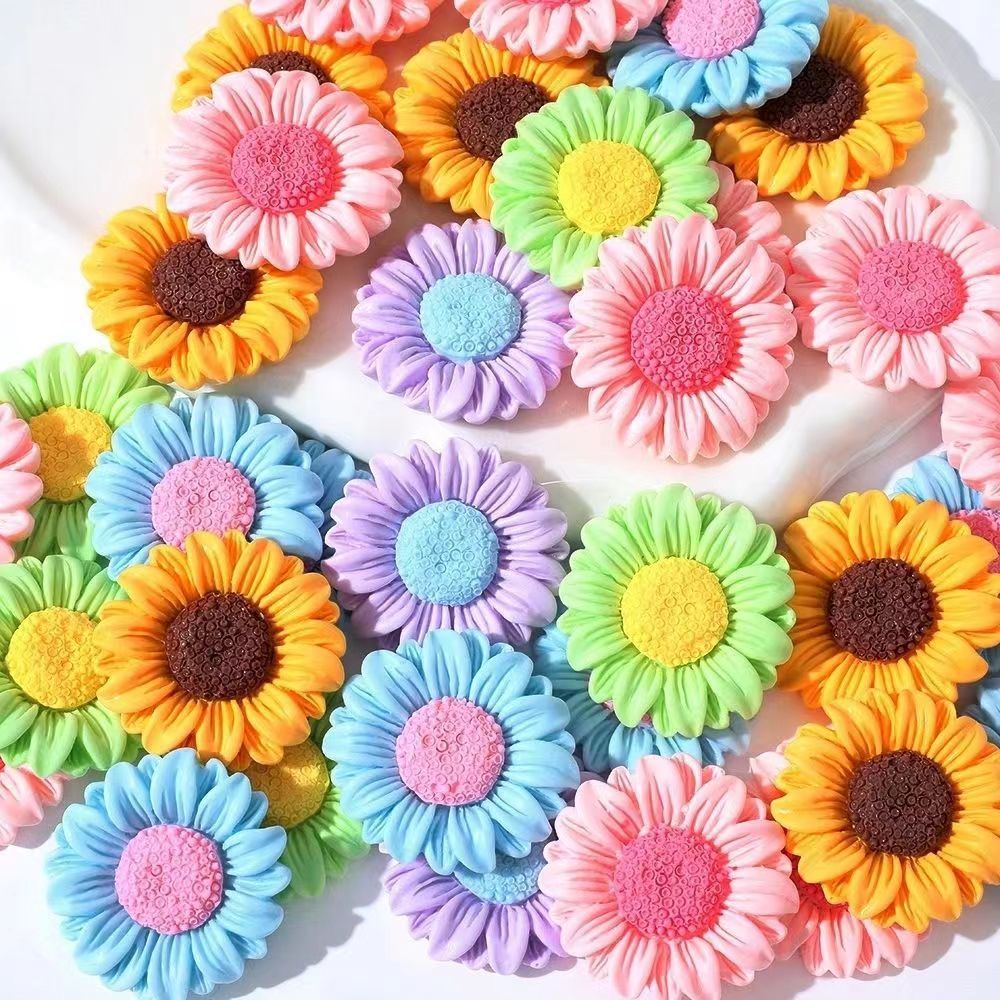 DIY Craft Materials Wholesale, Cartoon Resin Flowers Ornaments for Hair Clips & Casing Decor