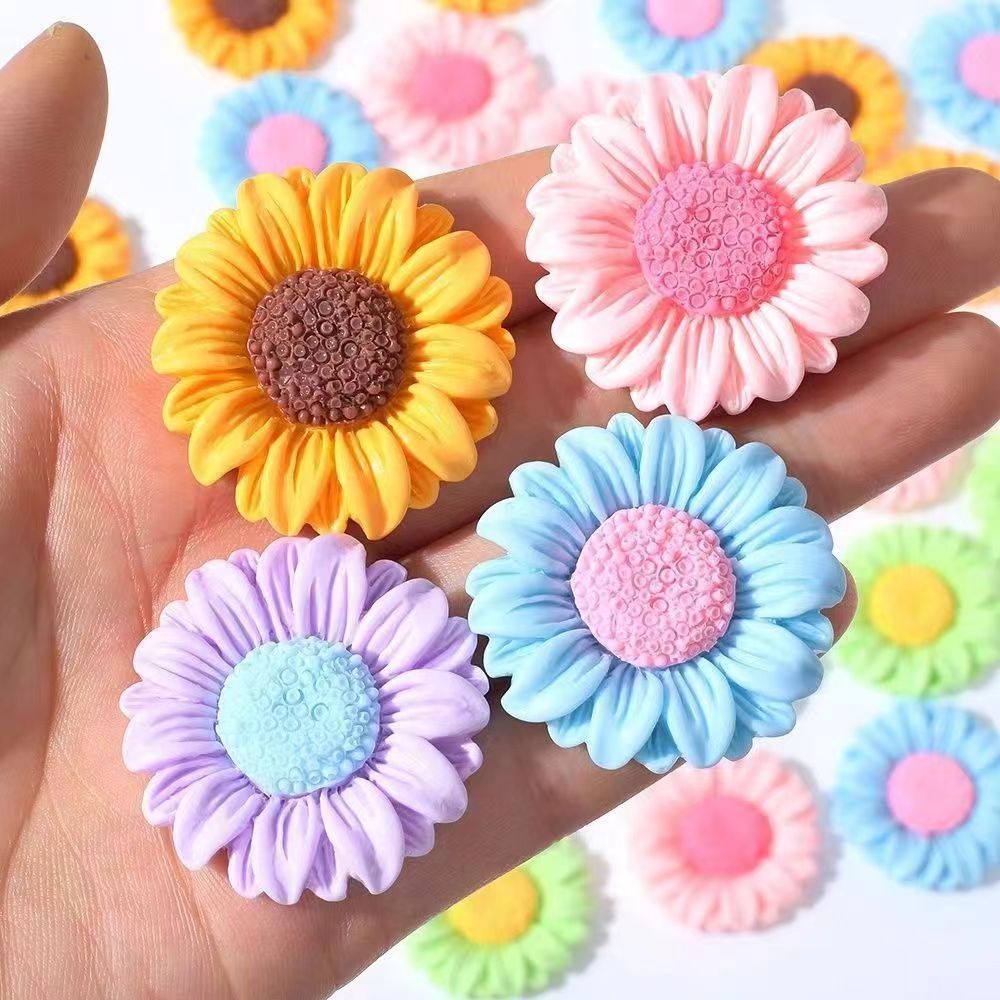 DIY Craft Materials Wholesale, Cartoon Resin Flowers Ornaments for Hair Clips & Casing Decor