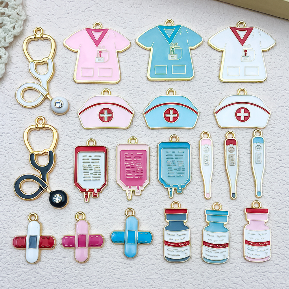 Assorted Patterns Enamel Alloy Pendants Bulk DIY Jewelry Making Charms