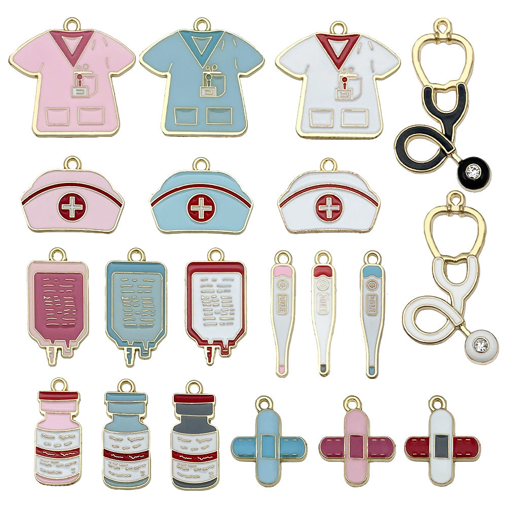 Assorted Patterns Enamel Alloy Pendants Bulk DIY Jewelry Making Charms