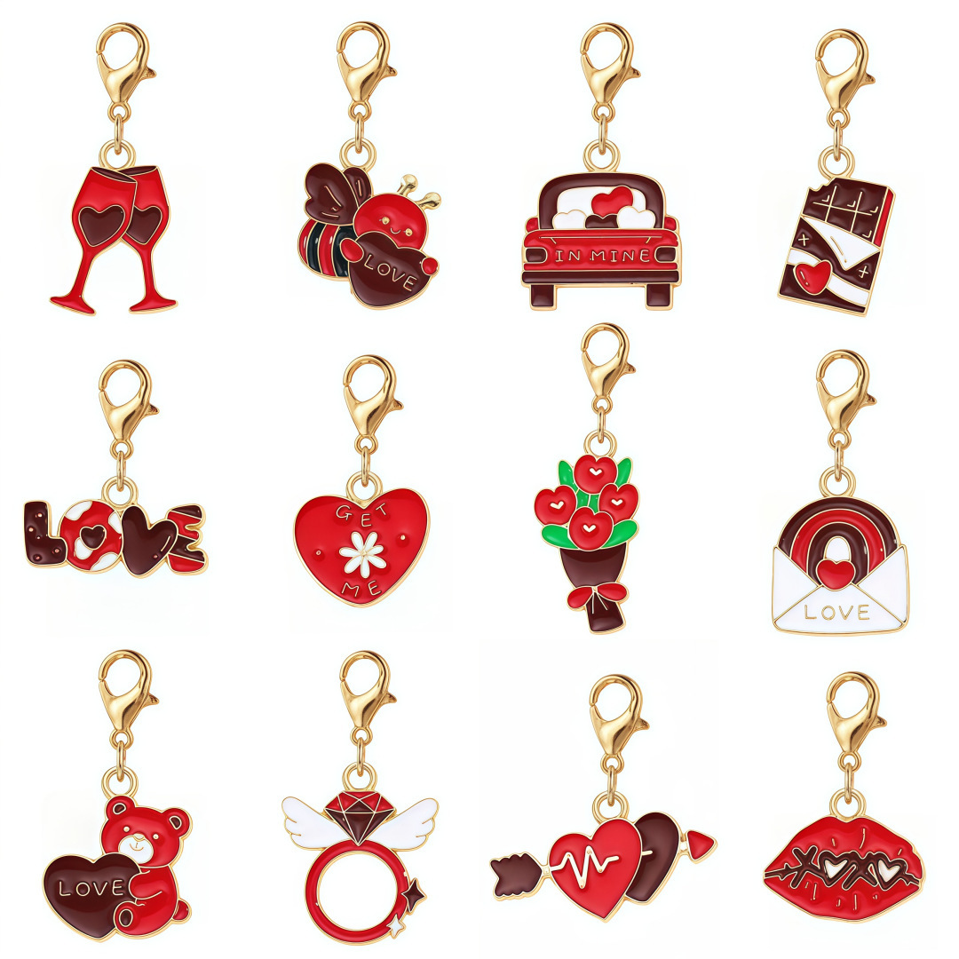 Wholesale DIY Hanging Charms Keychains, Bulk Handmade Key Ring Craft Supplies