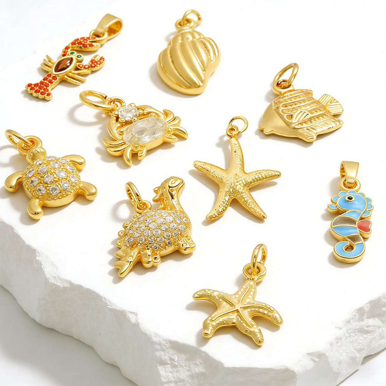 Mixed Color Copper Plated Alloy Enamel Hanging Charms Wholesale Multi-Style DIY Craft Accessories