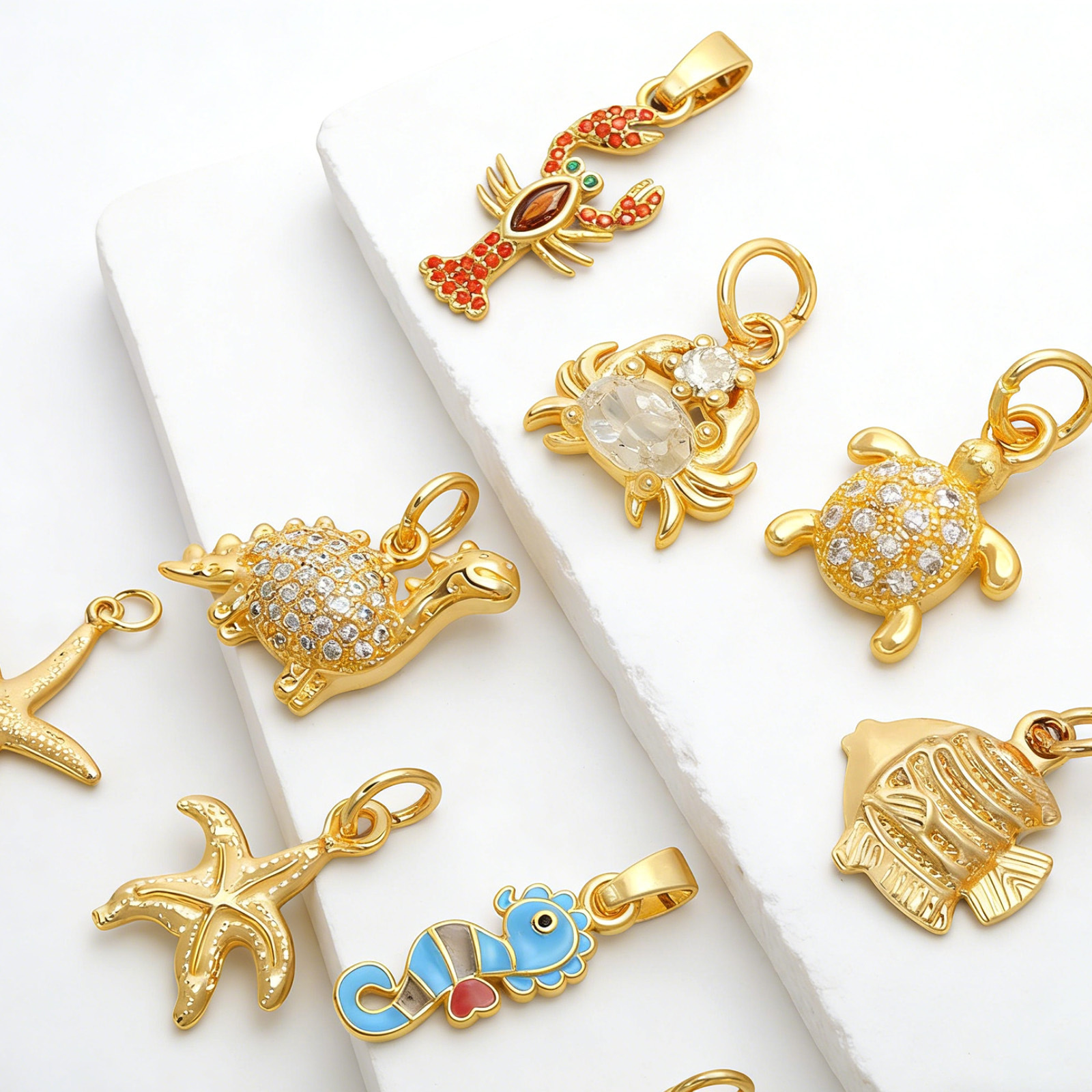 Mixed Color Copper Plated Alloy Enamel Hanging Charms Wholesale Multi-Style DIY Craft Accessories