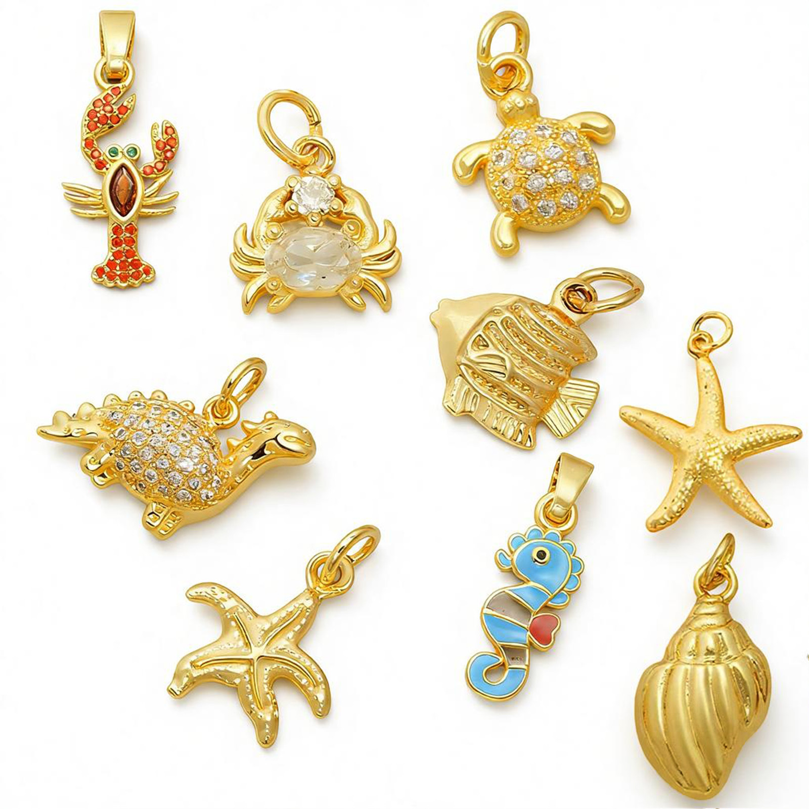 Mixed Color Copper Plated Alloy Enamel Hanging Charms Wholesale Multi-Style DIY Craft Accessories