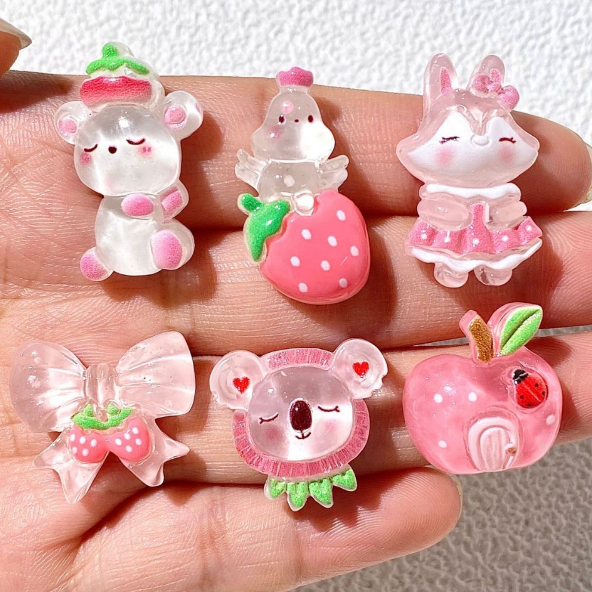 Wholesale Double Sided Printed Cartoon Resin Pendants Bulk Vivid DIY Jewelry Parts