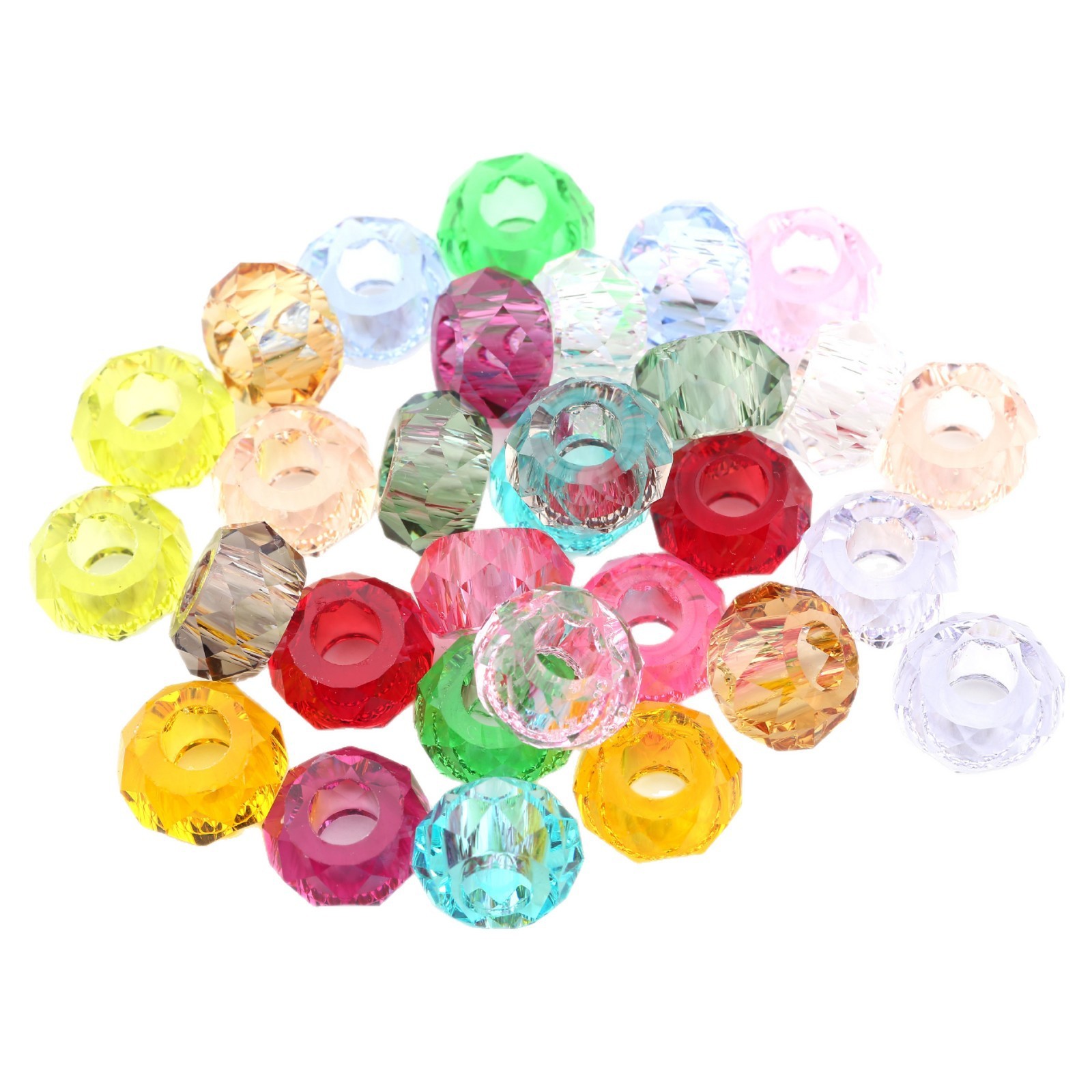 Bulk Multicolor Acrylic Loose Beads Wholesale Multi Purpose DIY Ornament Craft Supplies