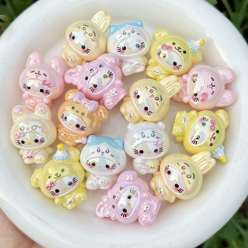 Bulk Mixed Vertical Hole Cartoon Resin Beads Wholesale Craft Shop DIY Jewelry Making Inventory