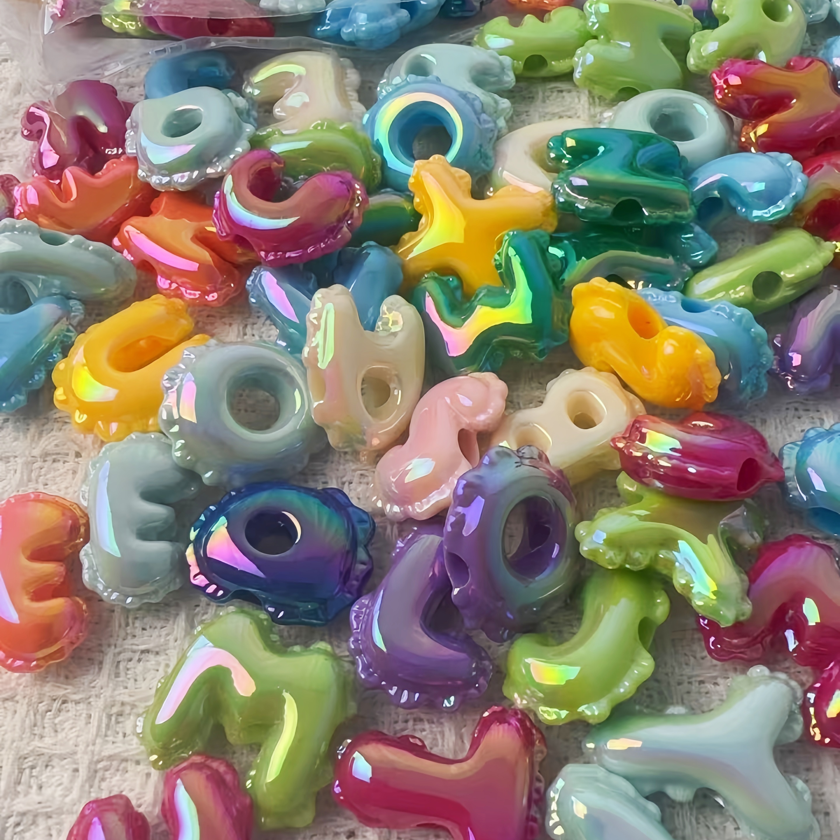 25mm UV Enamel Candy Color Alphabet Beads Large Hole DIY Snake Chain Accessories