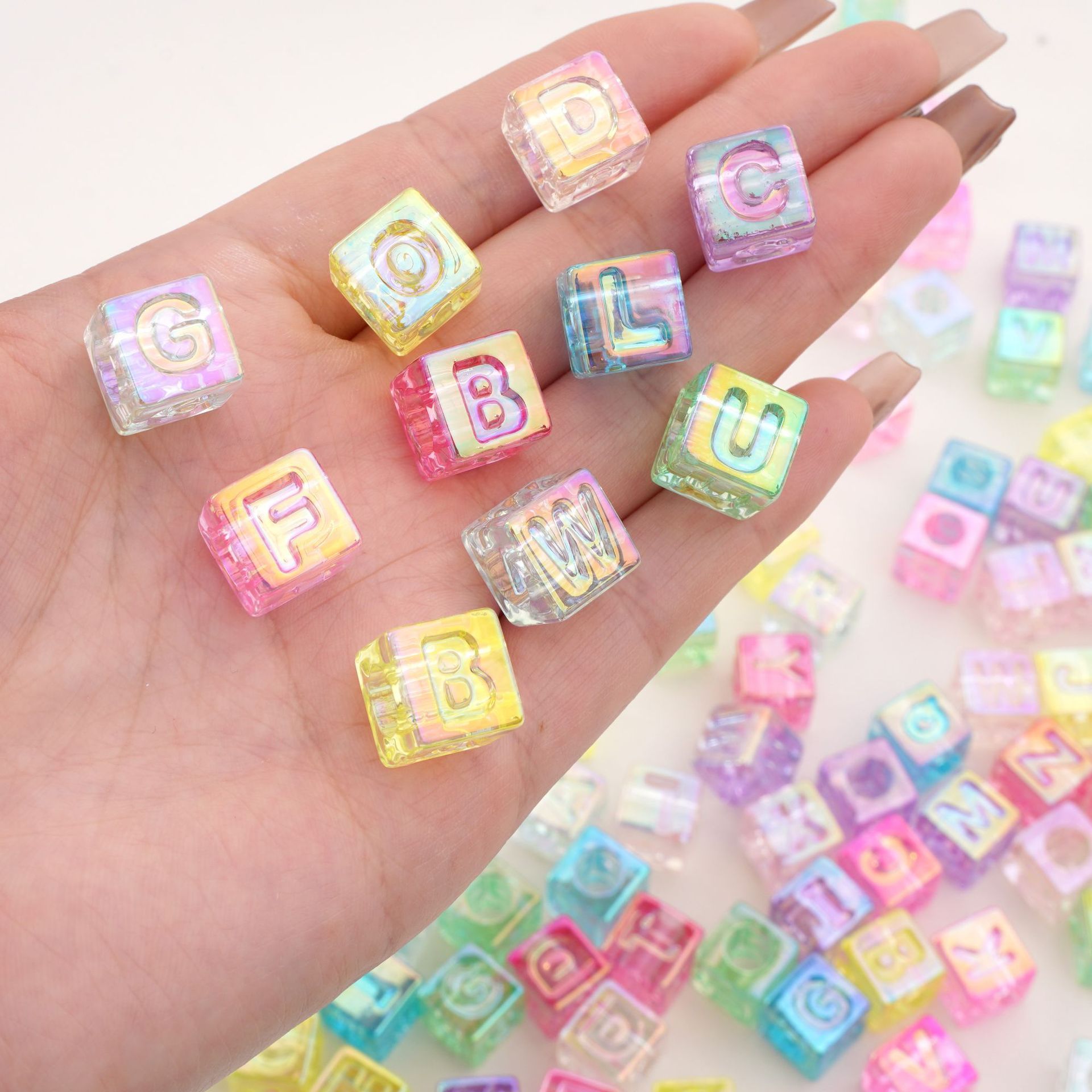 Bulk Multicolor Acrylic Loose Beads Wholesale Multi Purpose DIY Ornament Craft Supplies