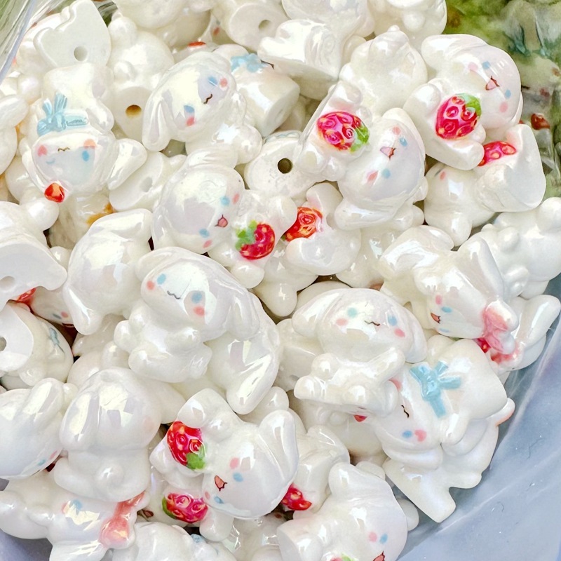 Bulk All-Match Cartoon Resin Vertical Hole Beads Wholesale DIY Phone Strap & Keyring Craft Parts
