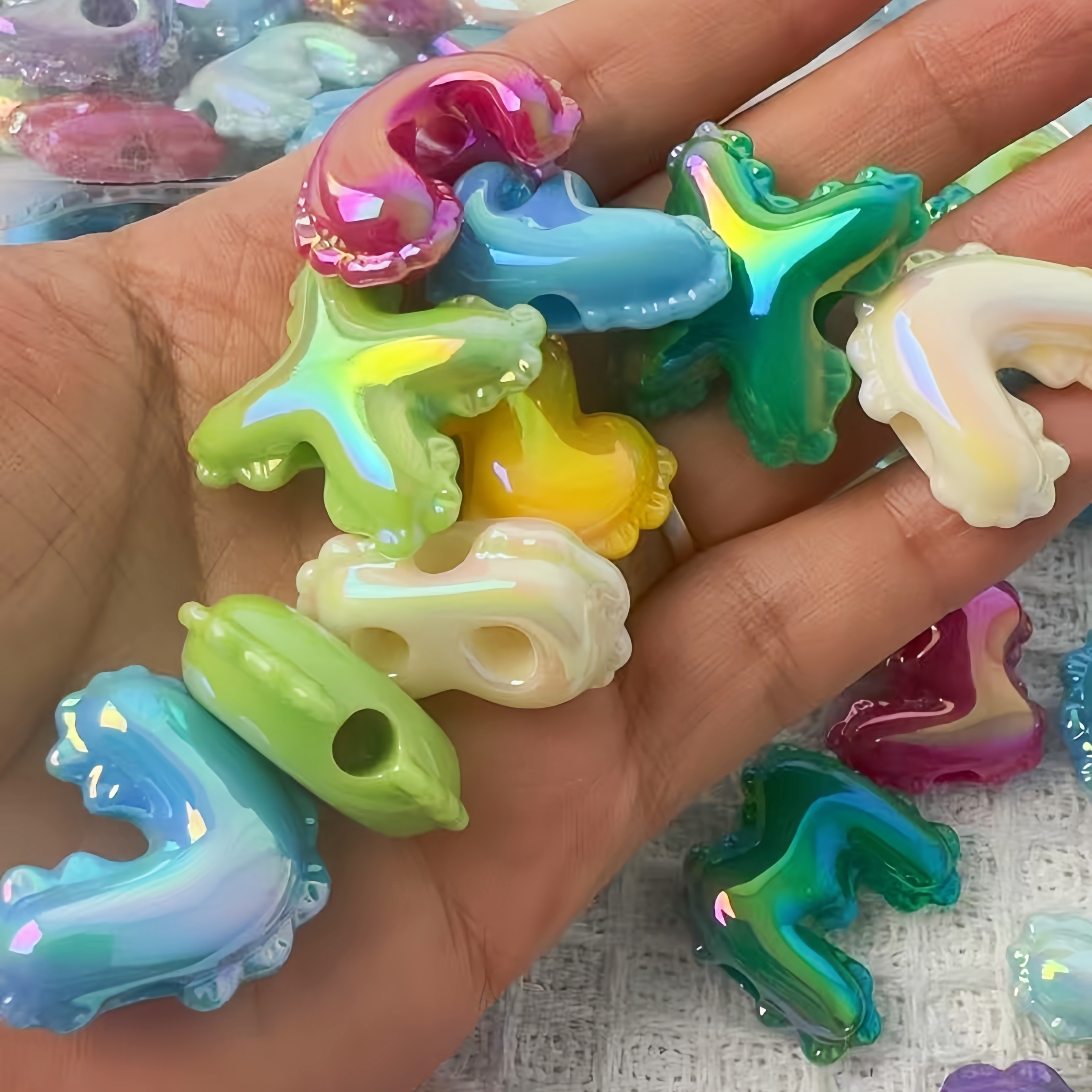 25mm UV Enamel Candy Color Alphabet Beads Large Hole DIY Snake Chain Accessories