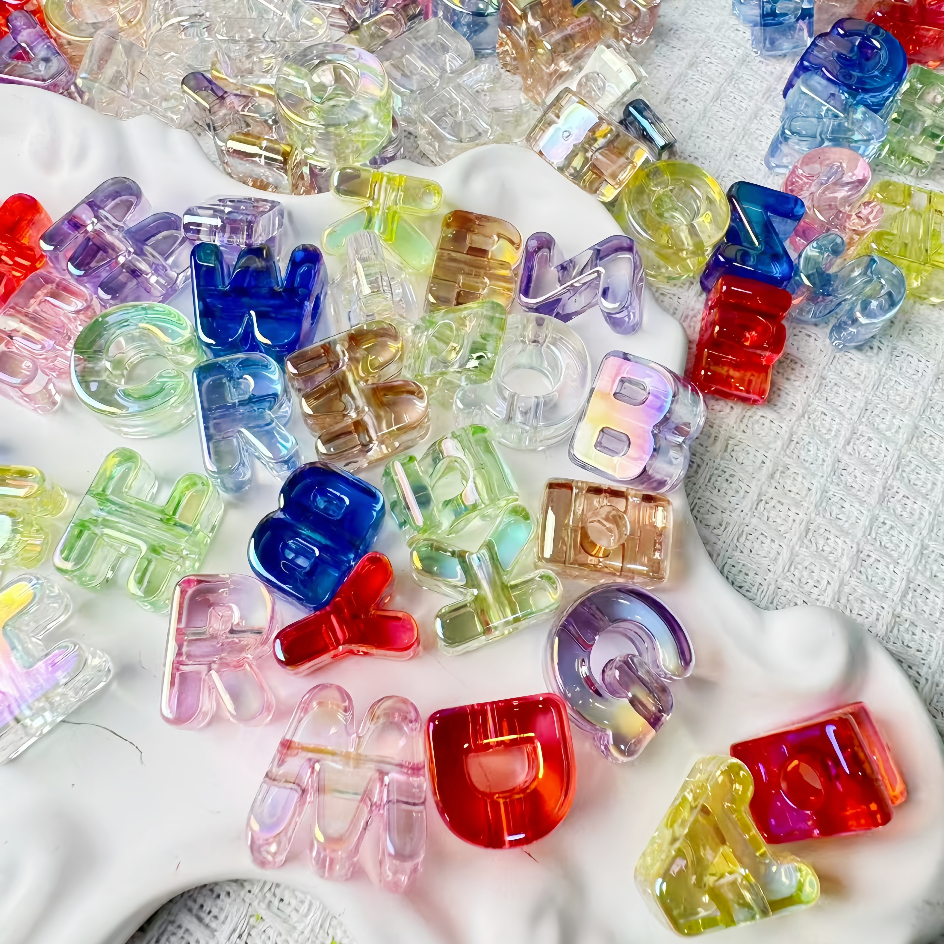 Wholesale Mini Plastic Alphabet Beads Bulk Tiny Letter Charms for Dainty DIY Bracelet Designs