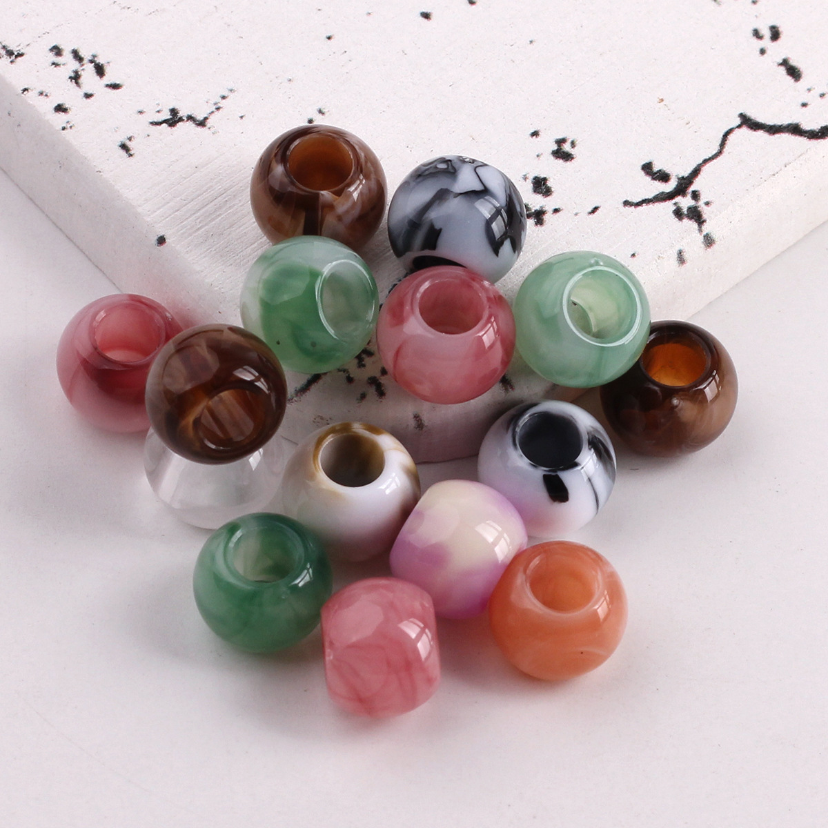 Matte Finish Plastic Beads Bulk Wholesale Vintage Style Spacers for Retro Handmade Ornaments