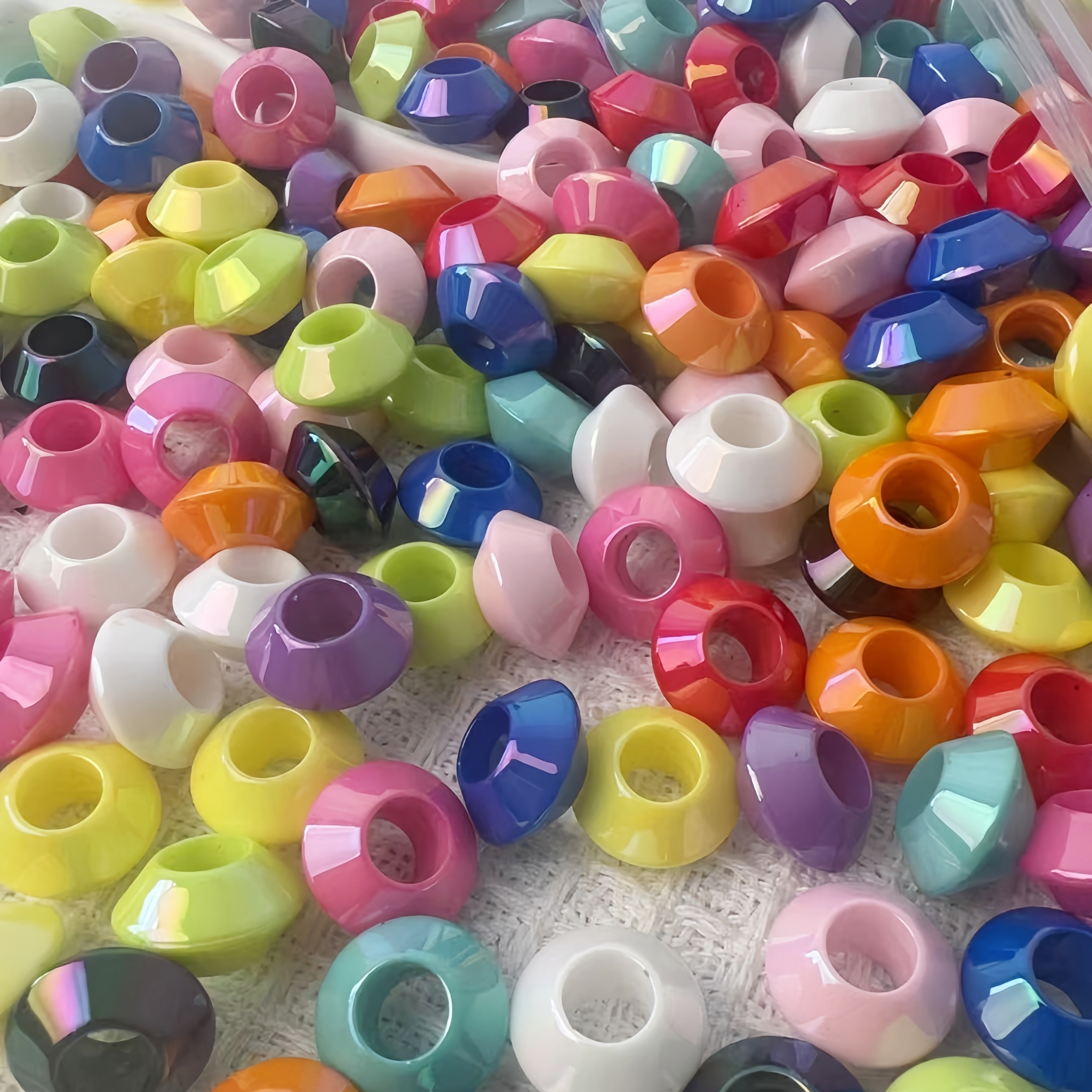 Multi-Purpose Plastic Round Spacer Beads Bulk Lightweight DIY Stringing Craft Accessories