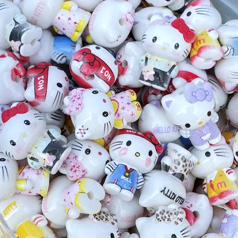 Wholesale Hobby Vertical Hole Cartoon Resin Beads Bulk Affordable DIY Jewelry Stringing Supplies