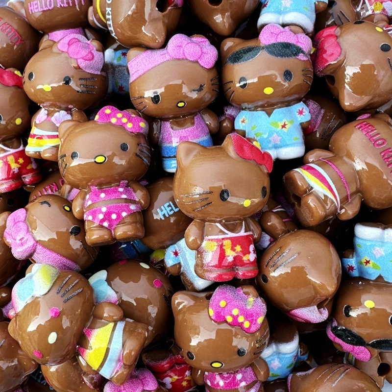 Wholesale Assorted Theme Vertical Hole Cartoon Resin Beads Bulk Multi-Style DIY Beaded Pen Materials