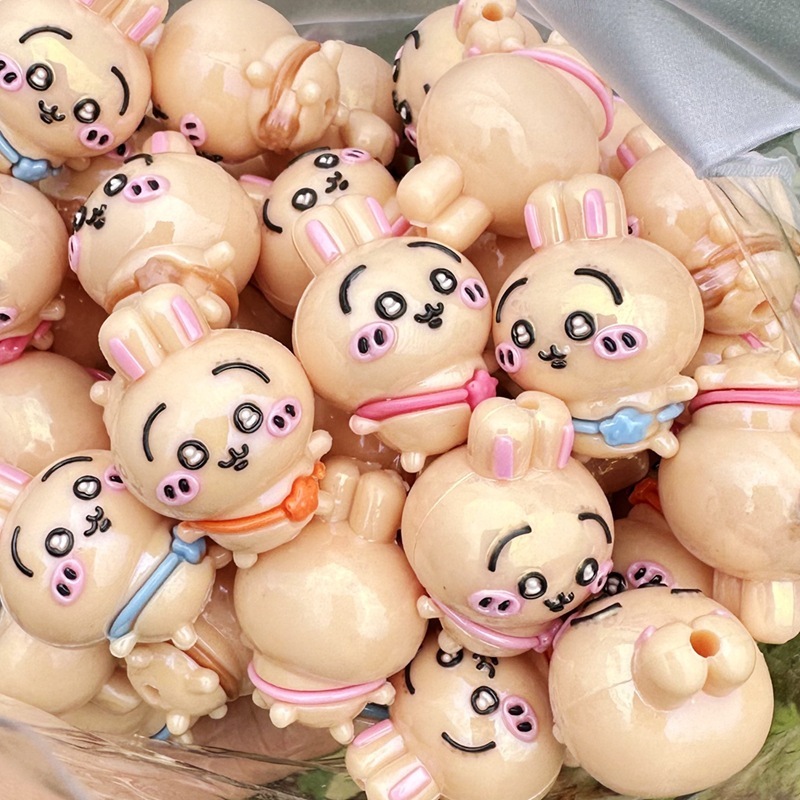 Wholesale Vertical Hole Cartoon Resin Spacer Beads, DIY Supplies for Beaded Pen Car Pendant Key Lanyard