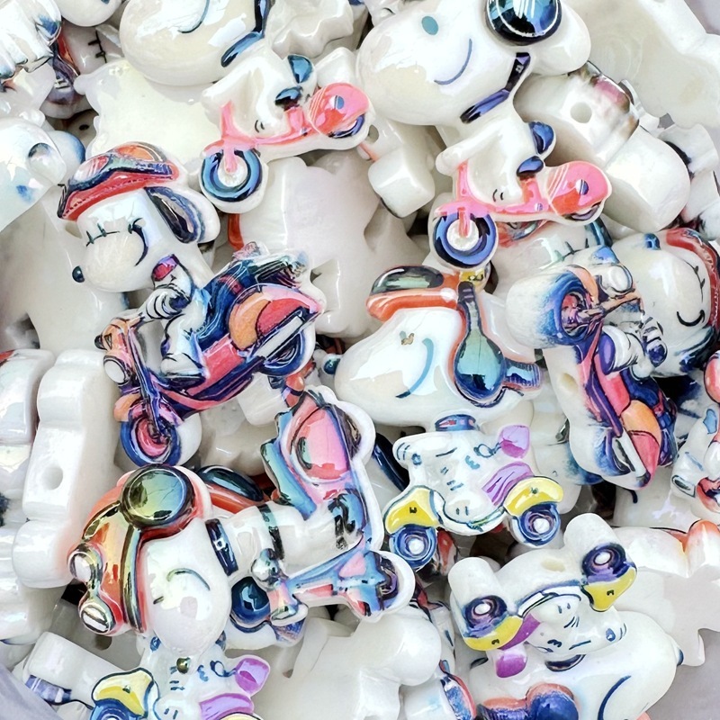 Bulk All-Occasion Cartoon Full Hole Beads Wholesale DIY Handmade Bag Charms & Phone Lanyard Parts