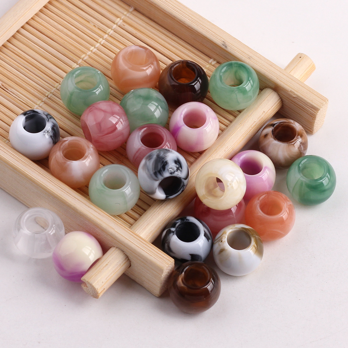 Matte Finish Plastic Beads Bulk Wholesale Vintage Style Spacers for Retro Handmade Ornaments