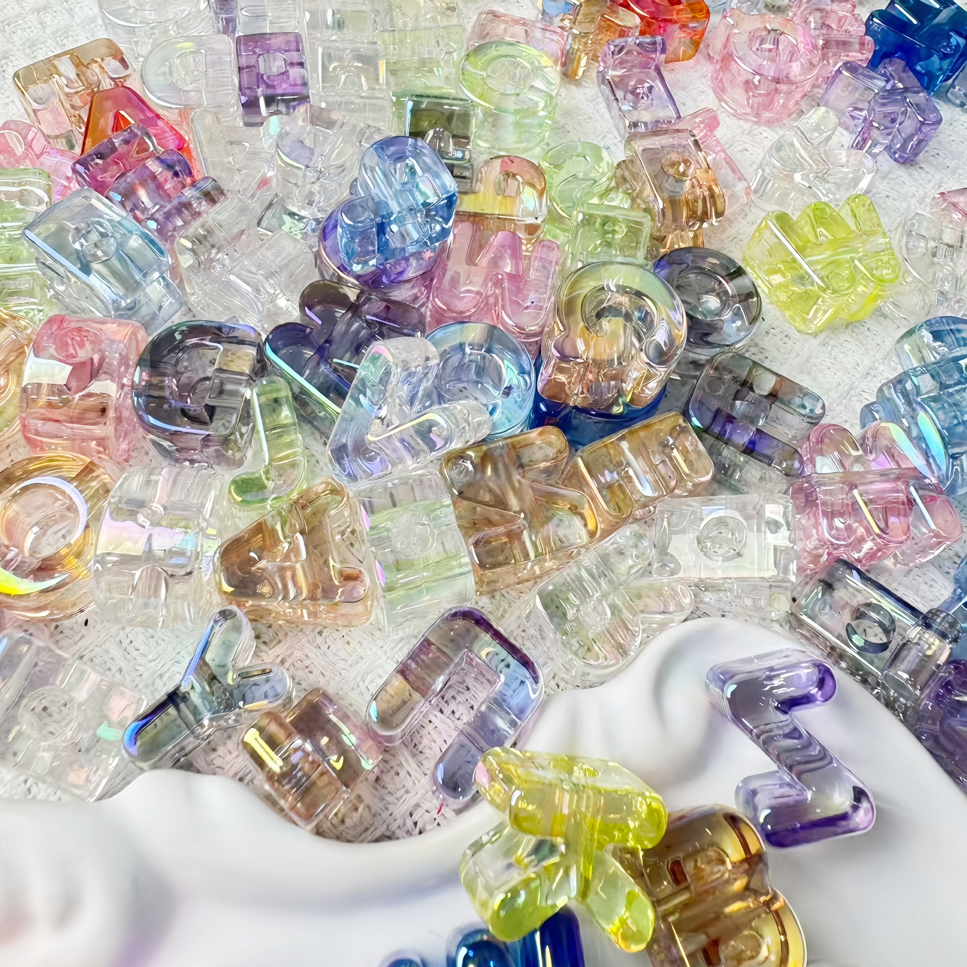 Wholesale Mini Plastic Alphabet Beads Bulk Tiny Letter Charms for Dainty DIY Bracelet Designs