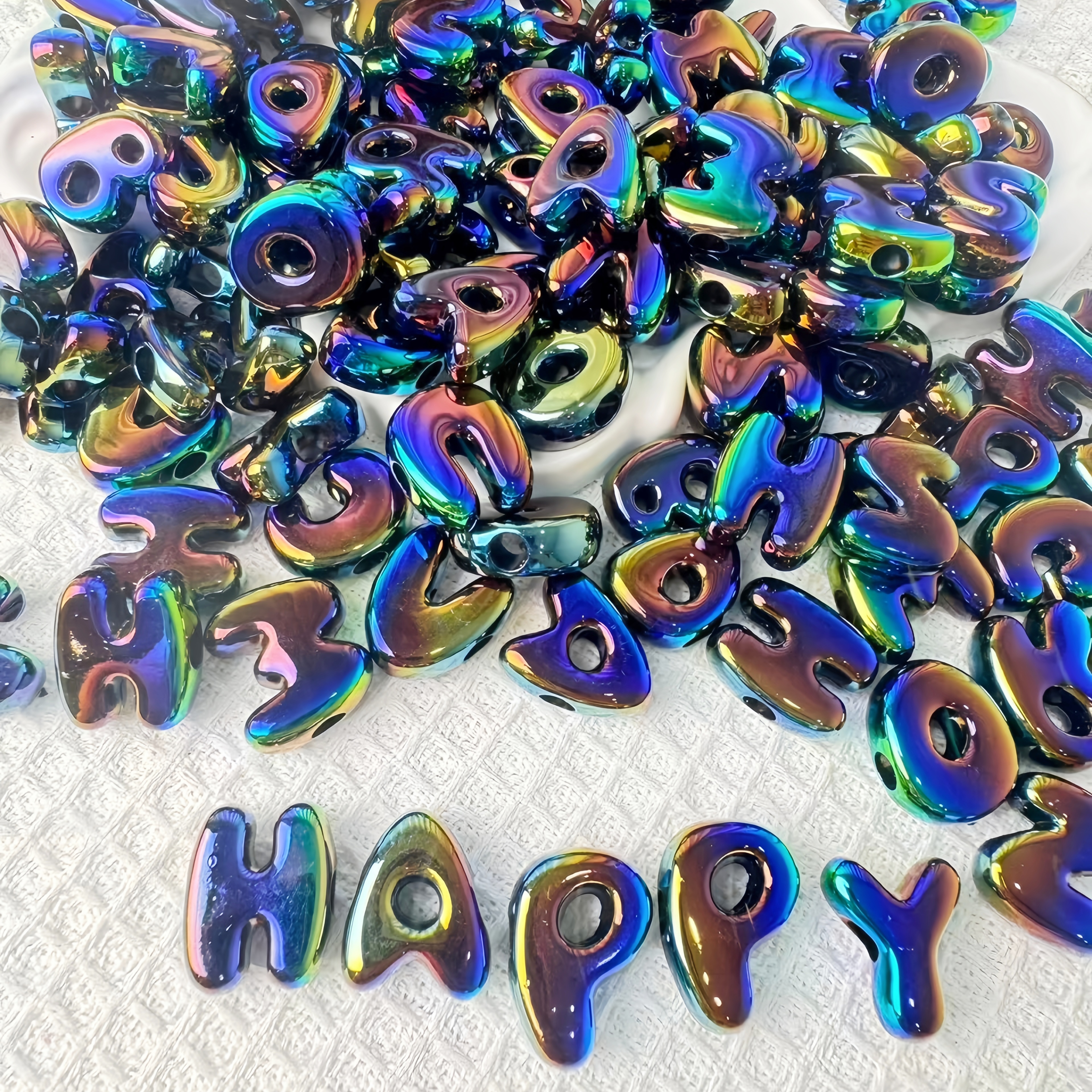 Multi-Purpose Plastic Alphabet Beads Bulk Universal DIY Stringing Parts for Bracelets & Bag Charms