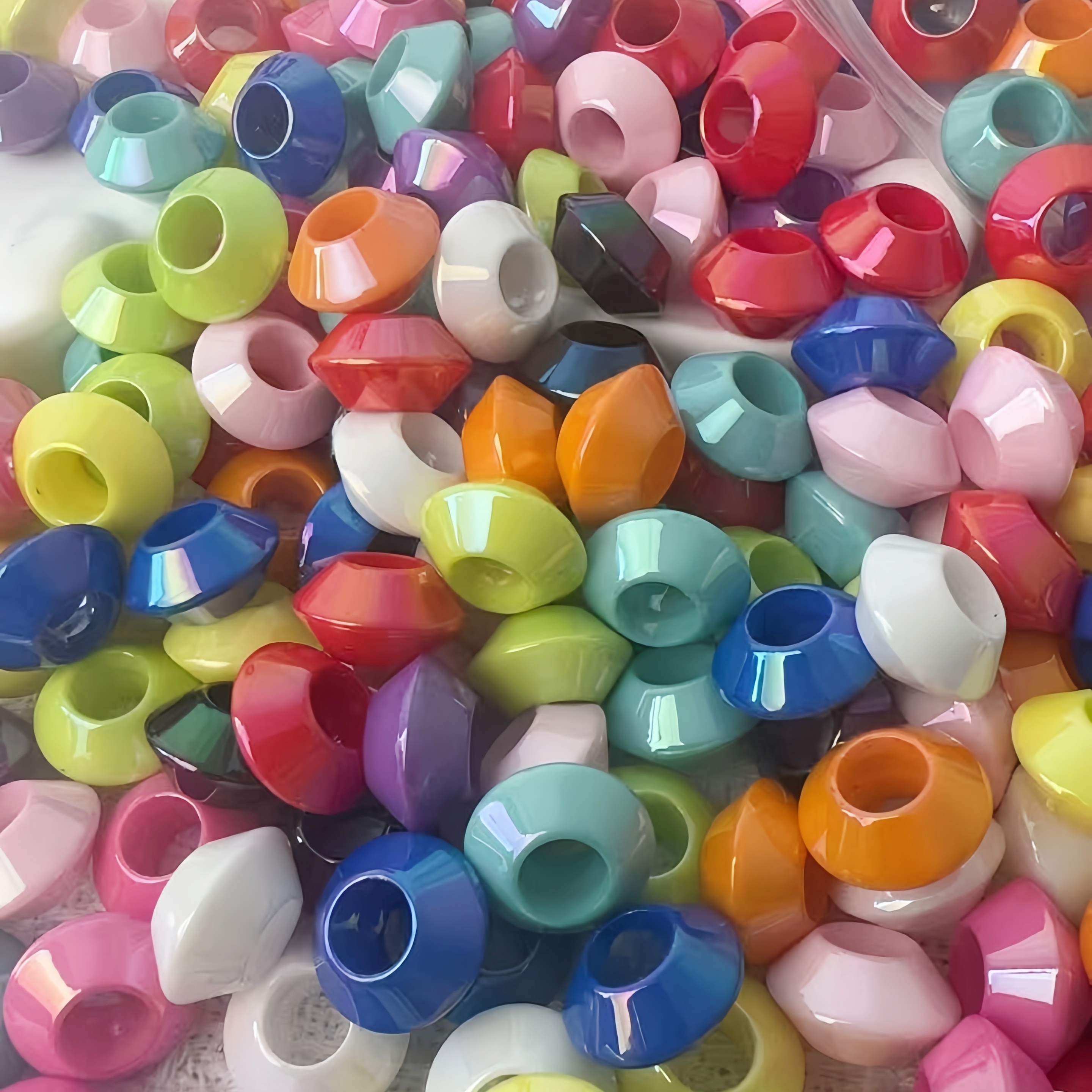 Multi-Purpose Plastic Round Spacer Beads Bulk Lightweight DIY Stringing Craft Accessories