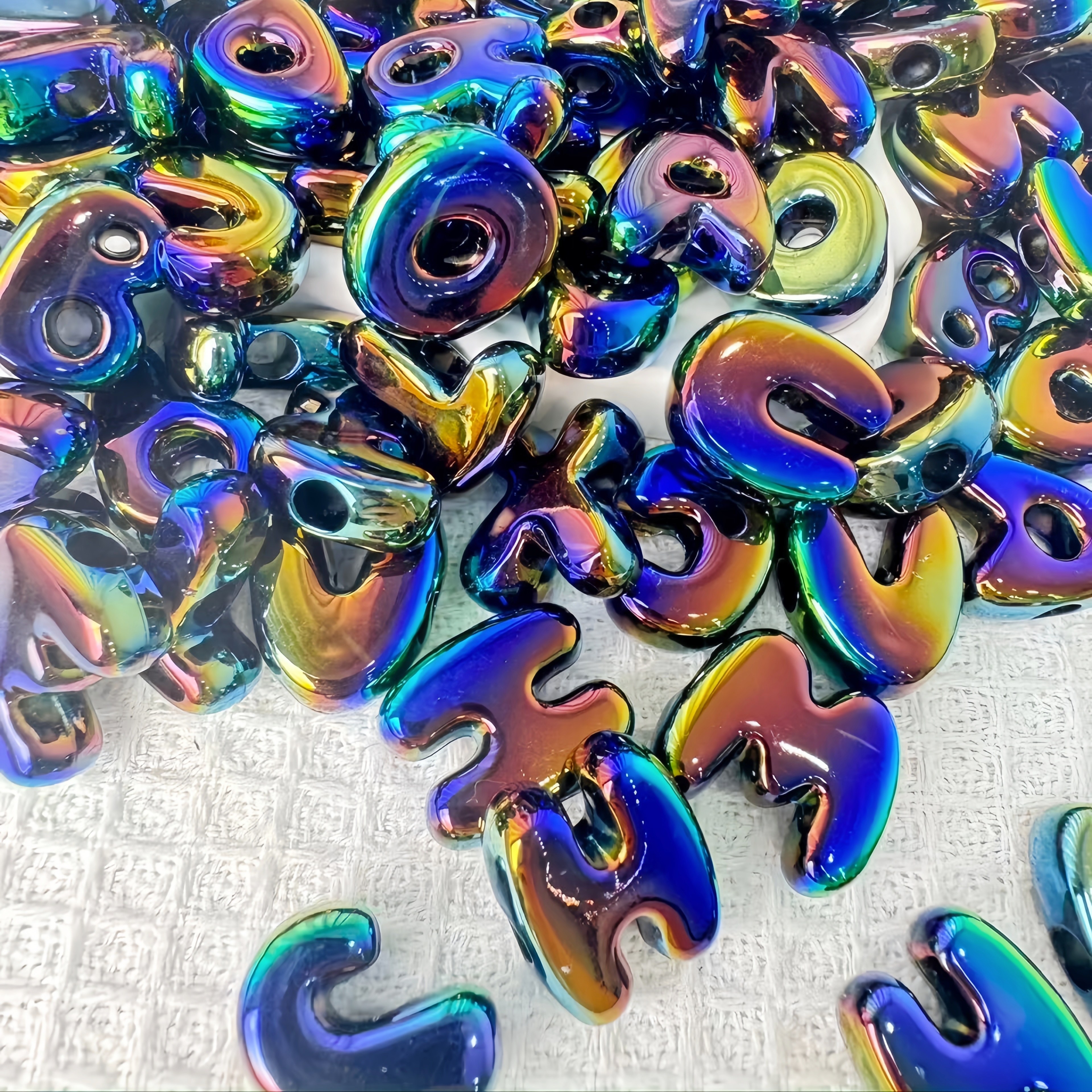 Multi-Purpose Plastic Alphabet Beads Bulk Universal DIY Stringing Parts for Bracelets & Bag Charms