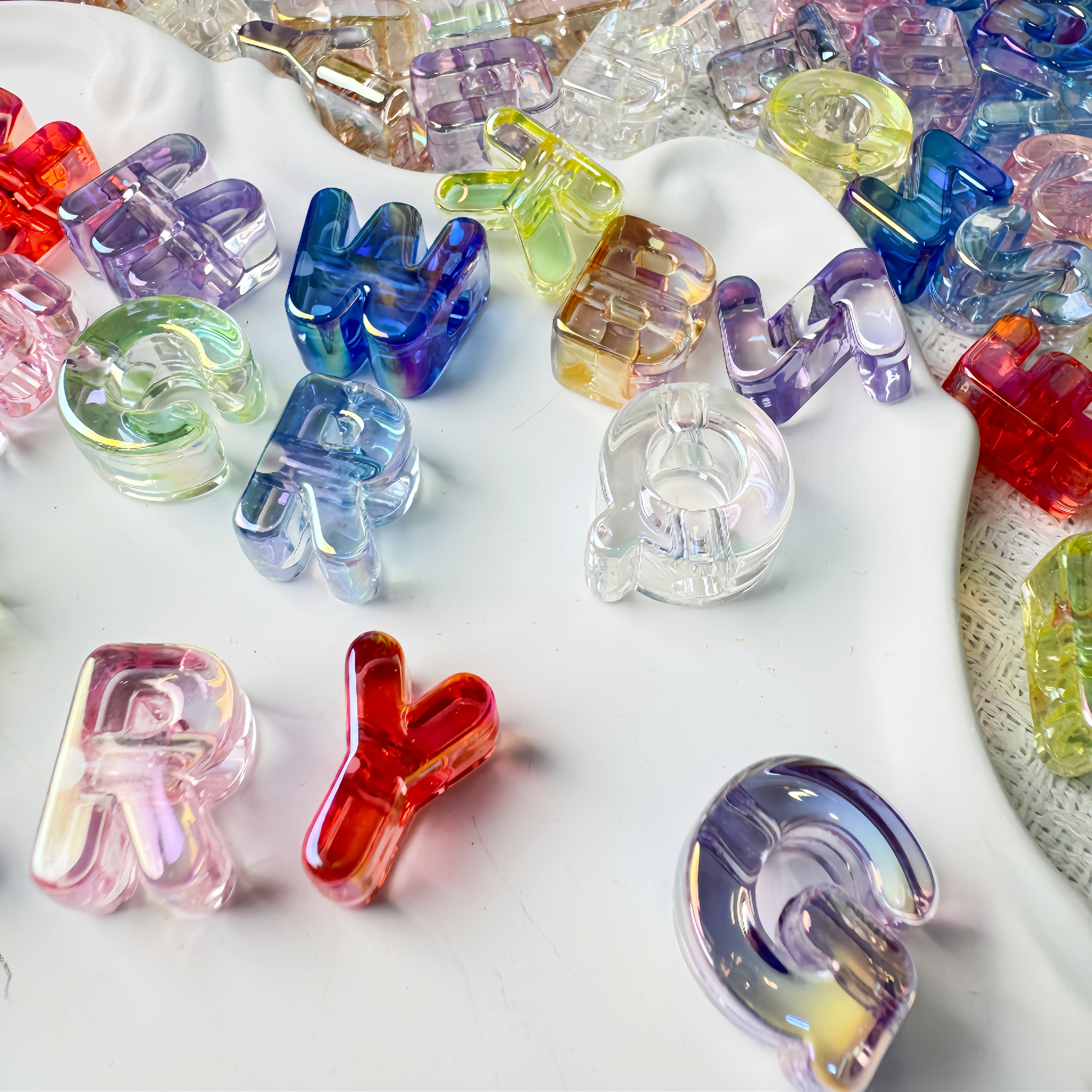 Wholesale Mini Plastic Alphabet Beads Bulk Tiny Letter Charms for Dainty DIY Bracelet Designs
