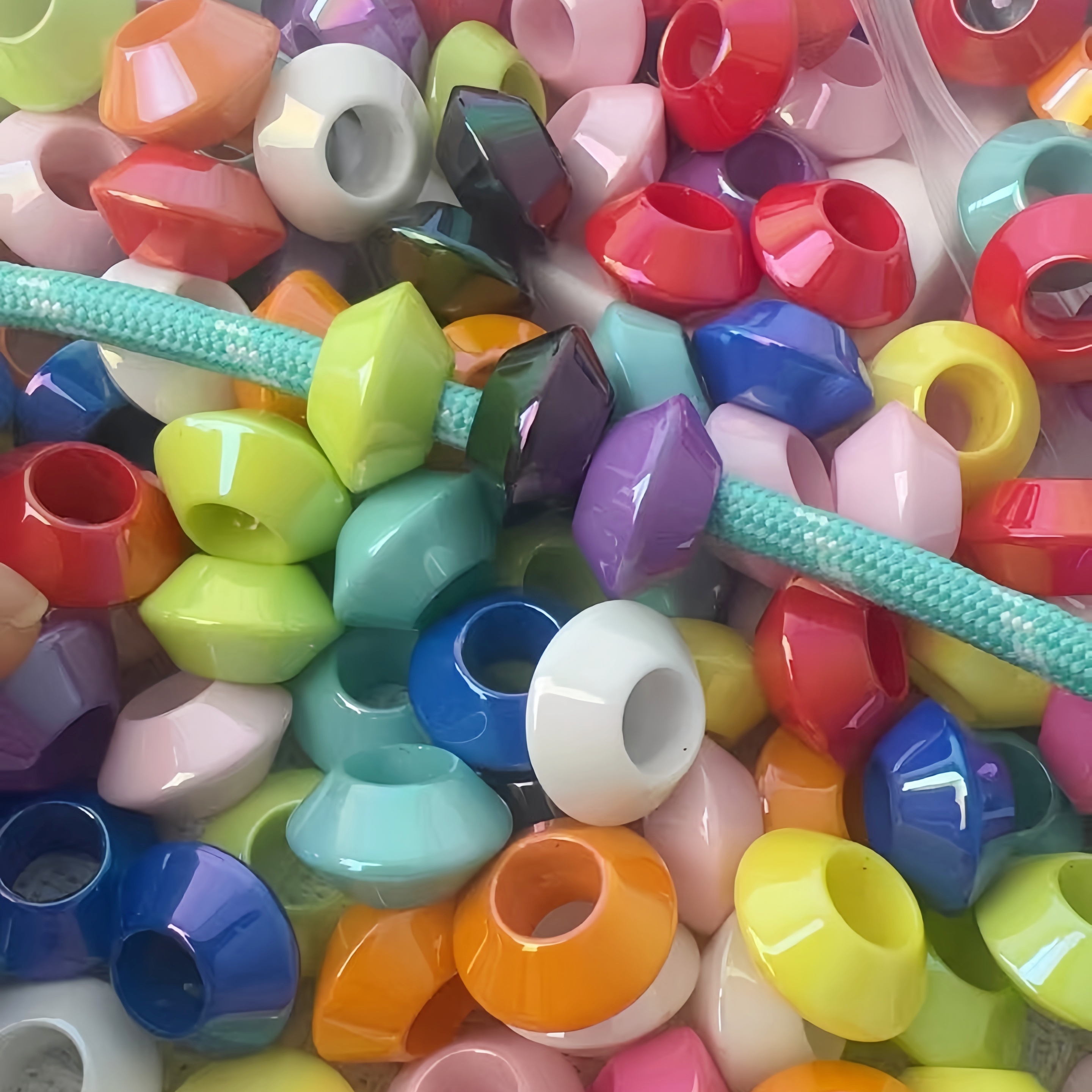 Multi-Purpose Plastic Round Spacer Beads Bulk Lightweight DIY Stringing Craft Accessories