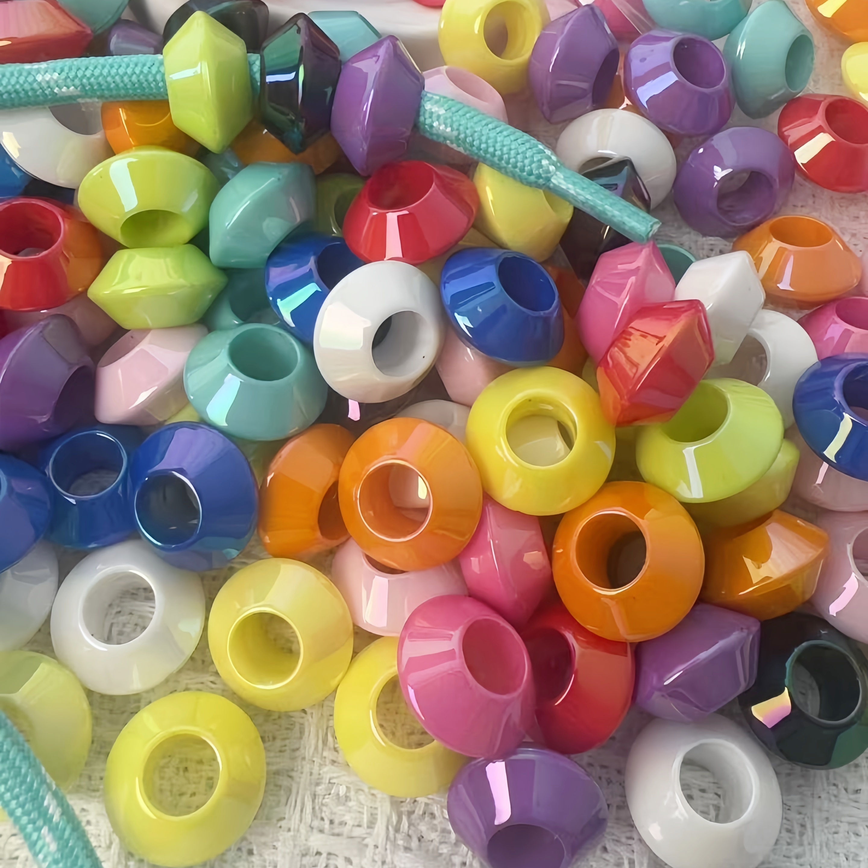 Multi-Purpose Plastic Round Spacer Beads Bulk Lightweight DIY Stringing Craft Accessories