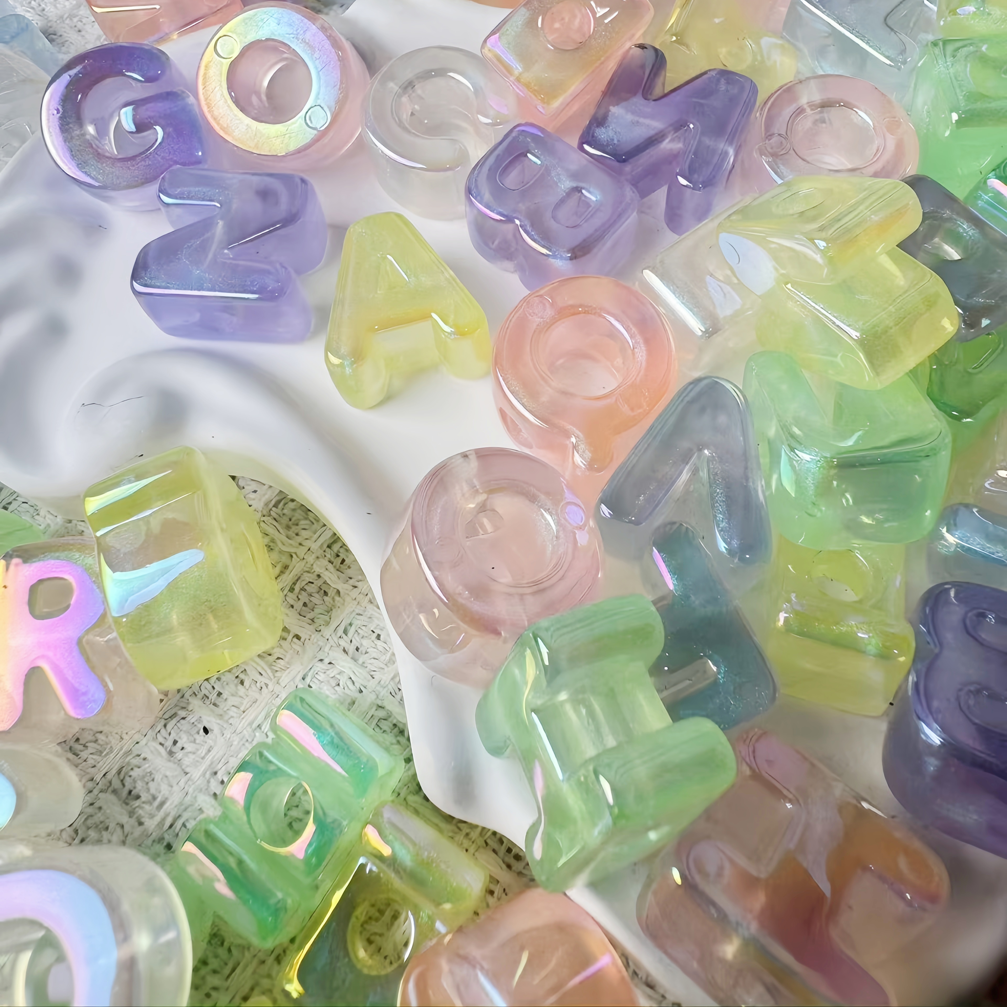 Wholesale Glow In Dark Plastic Alphabet Beads, Luminous Letter Beads for DIY Handmade Jewelry