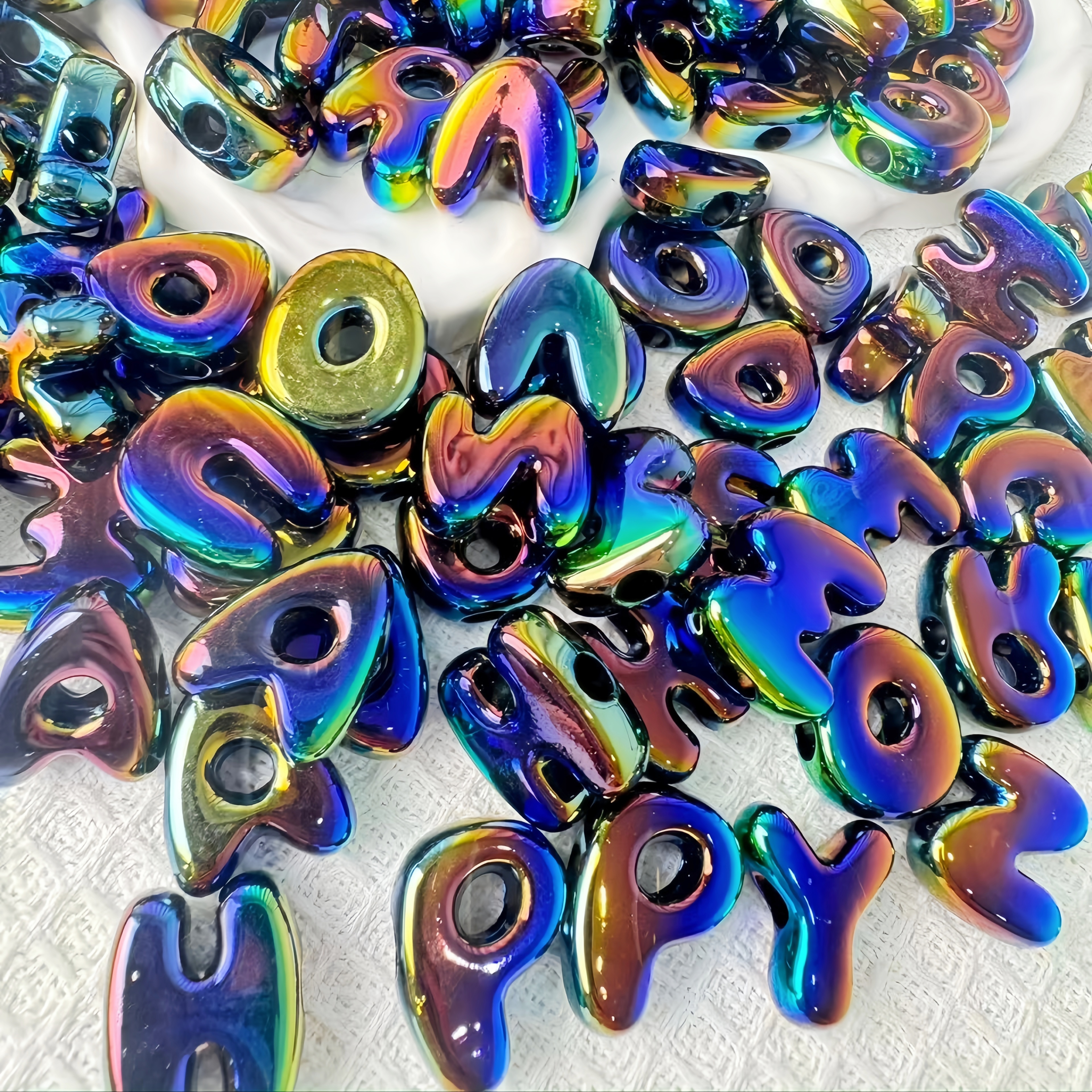 Multi-Purpose Plastic Alphabet Beads Bulk Universal DIY Stringing Parts for Bracelets & Bag Charms