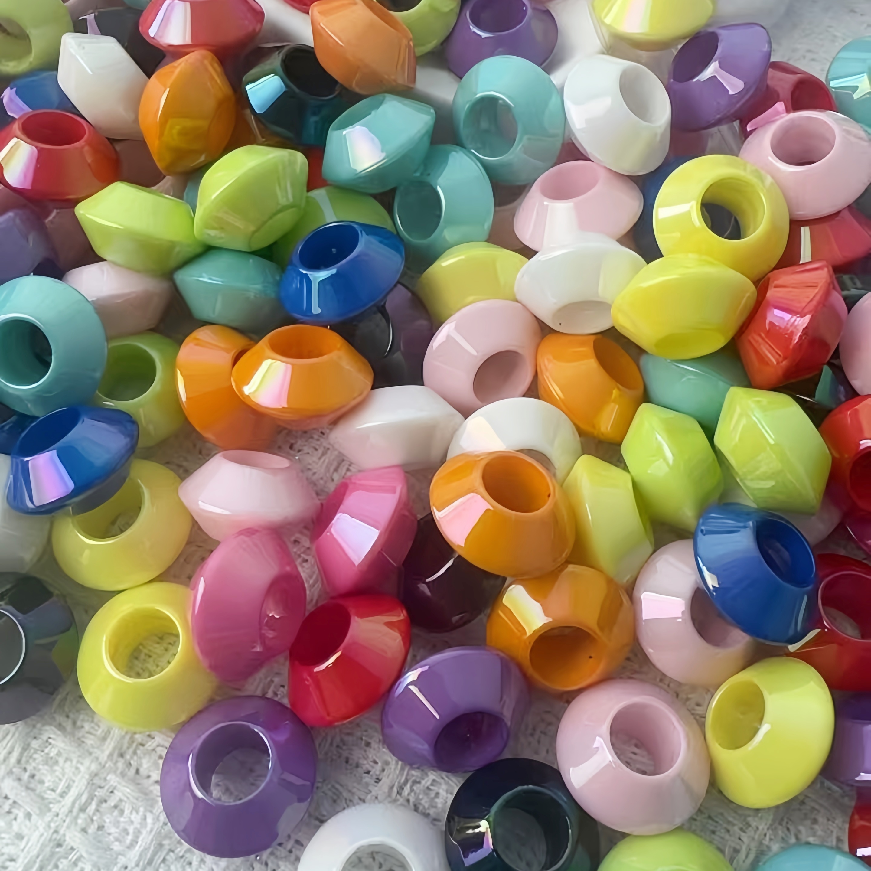 Multi-Purpose Plastic Round Spacer Beads Bulk Lightweight DIY Stringing Craft Accessories