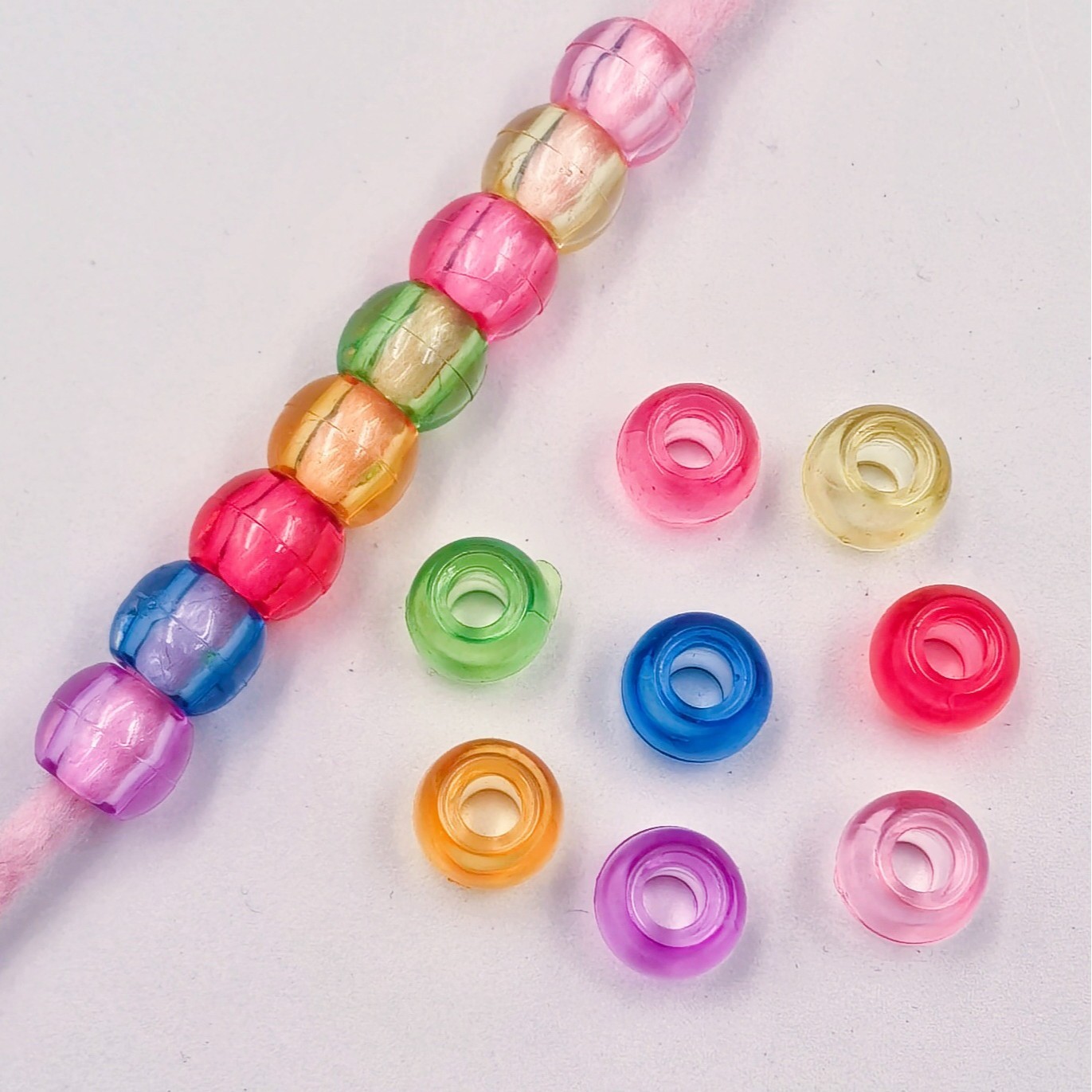 Multi-Purpose Large Hole Decorative Loose Beads Bulk Universal DIY Jewelry Stringing Parts
