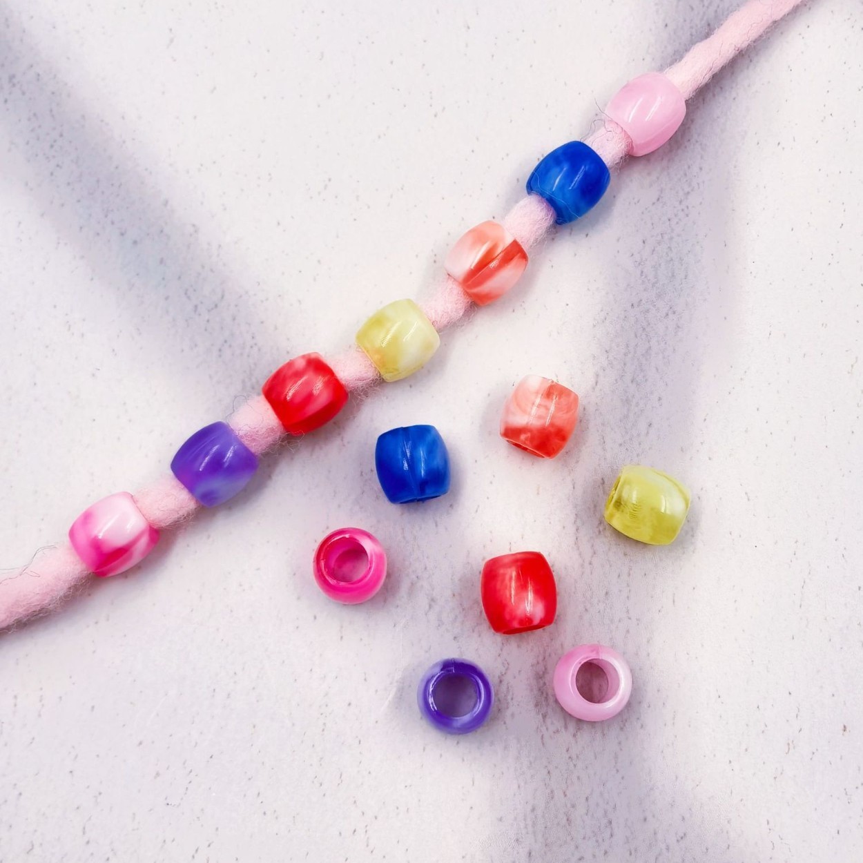 Bulk Standard Size Large Hole Loose Beads Wholesale Uniform Big Bore Decor Beads for Mass Production