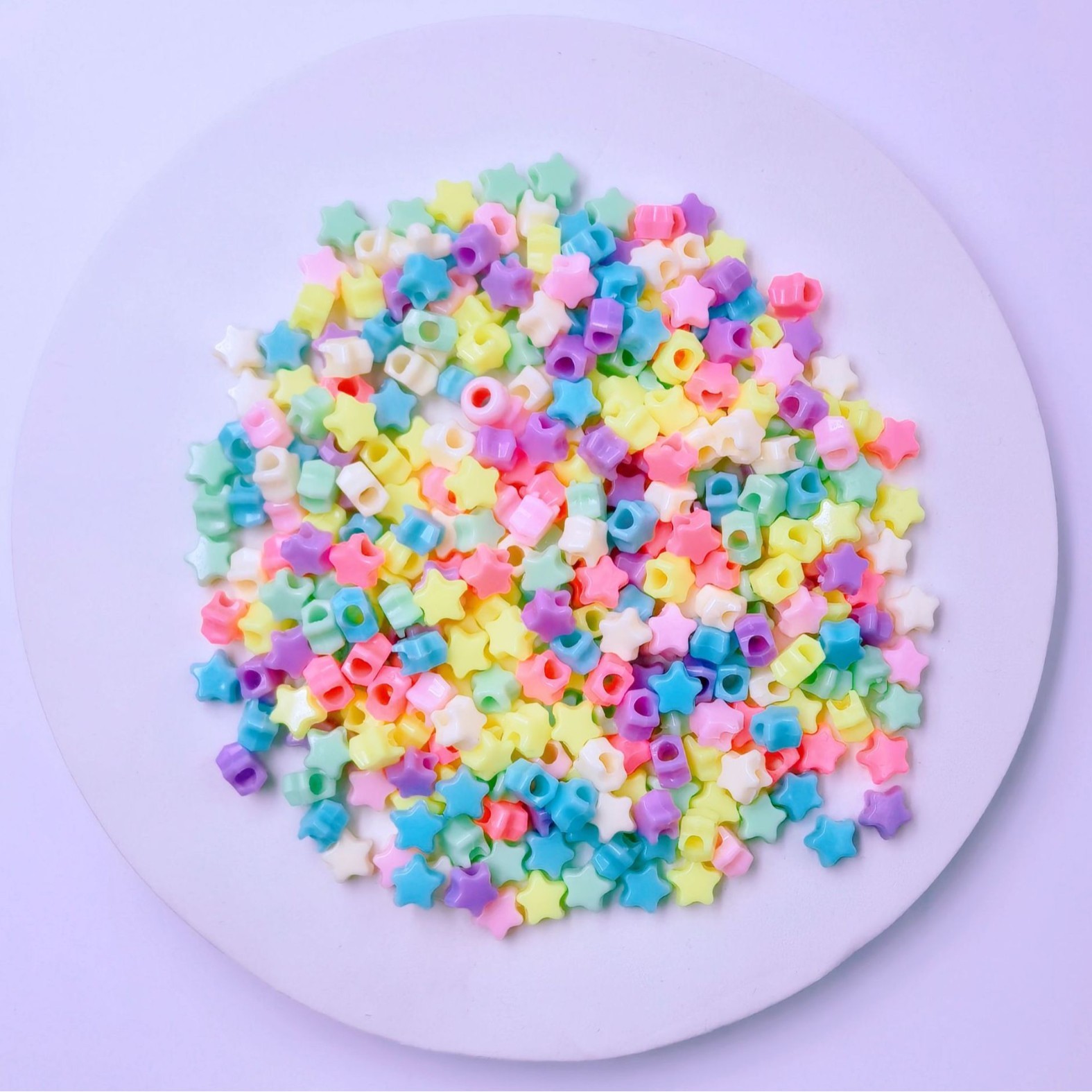 Wholesale Pastel Large Hole Loose Beads Bulk Soft Tone Big Bore Decor Spacers for Cute DIY Ornaments
