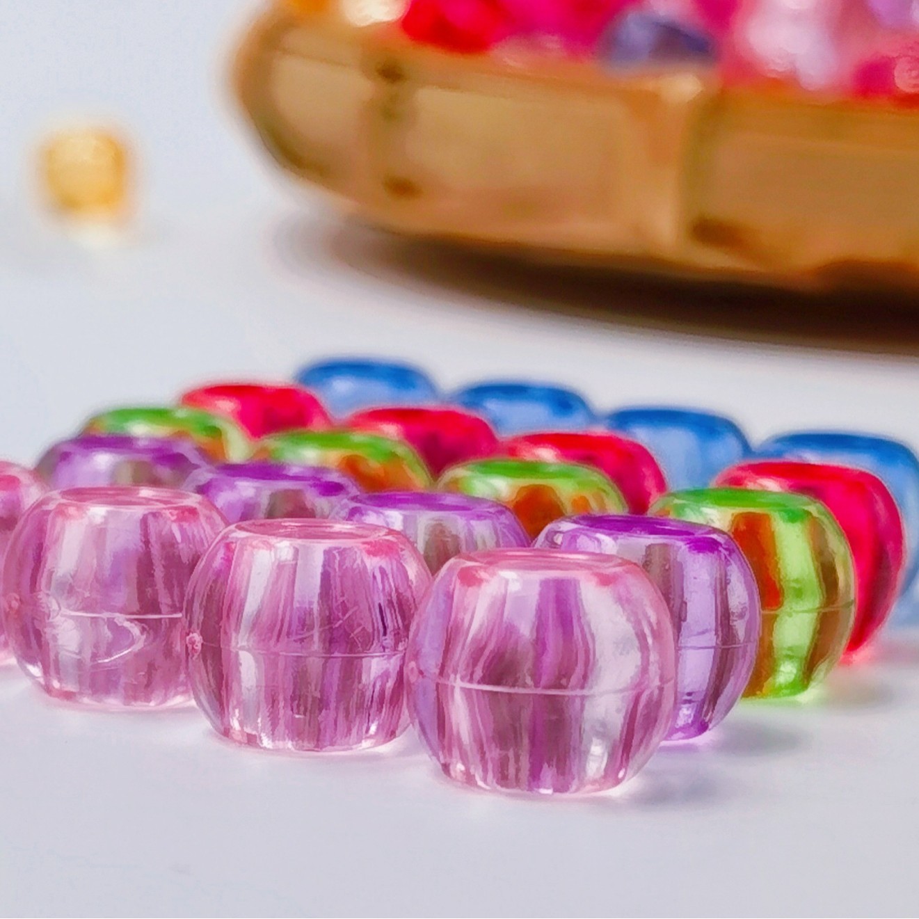 Multi-Purpose Large Hole Decorative Loose Beads Bulk Universal DIY Jewelry Stringing Parts