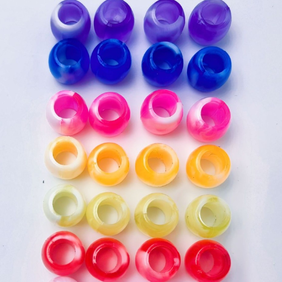 Bulk Standard Size Large Hole Loose Beads Wholesale Uniform Big Bore Decor Beads for Mass Production