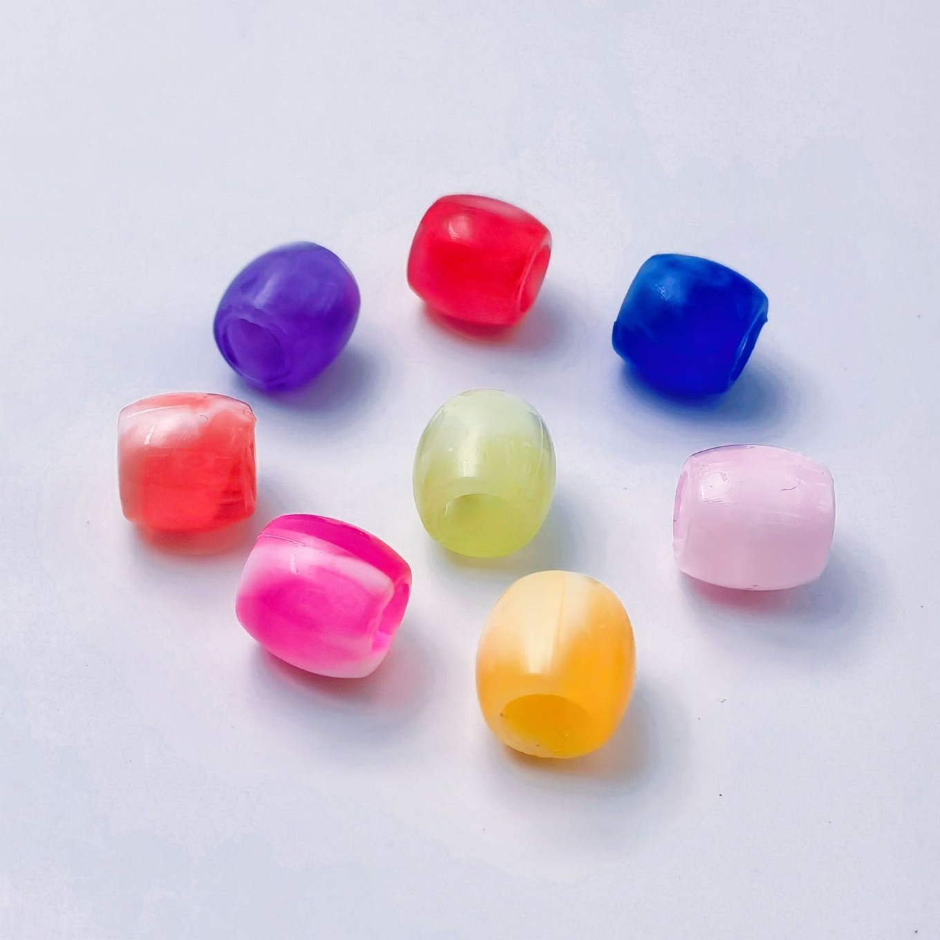 Bulk Standard Size Large Hole Loose Beads Wholesale Uniform Big Bore Decor Beads for Mass Production