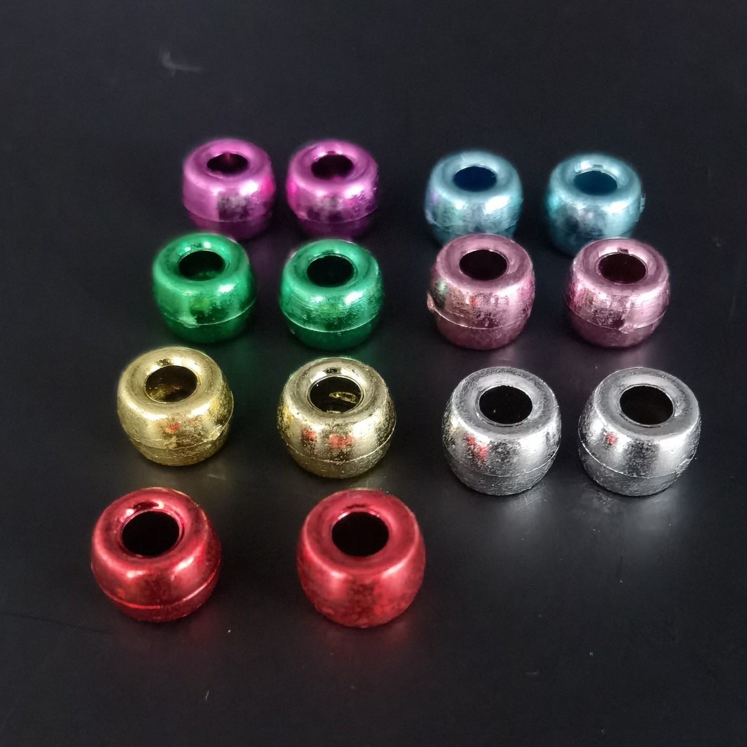 Multi-Style Large Hole Spacer Beads Bulk Loose Decor Beads for Keychain & Phone Strap DIY Making