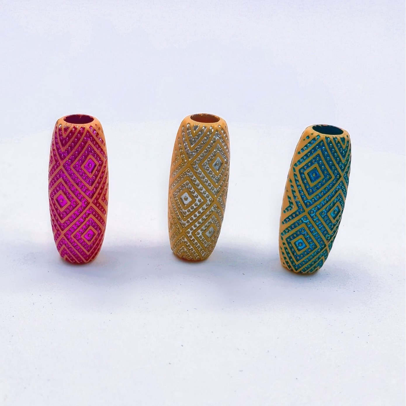 Matte Finish Big Hole Loose Beads Bulk Vintage Wide Hole Spacers for Retro DIY Accessories
