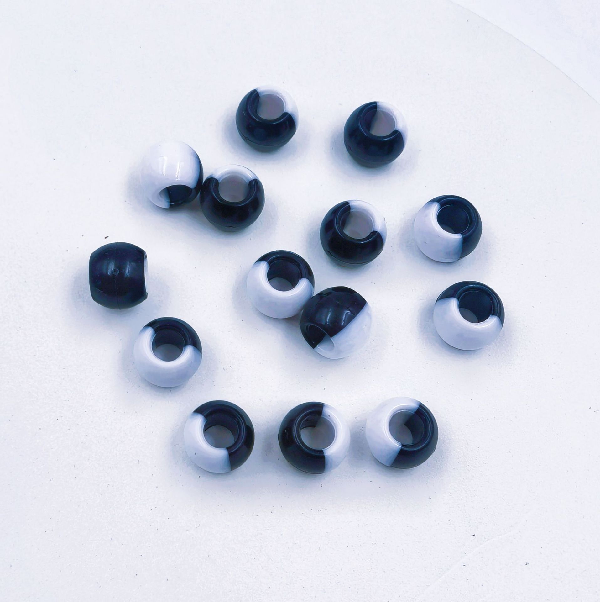 Bulk Solid Color Large Hole Loose Beads Wholesale Plain Wide Hole Spacers for Matching Crafts