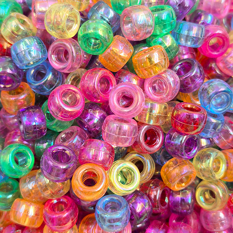 Bulk Glossy Shiny Big Hole Loose Beads Smooth Polished Wide Hole Decor Spacer Accessories