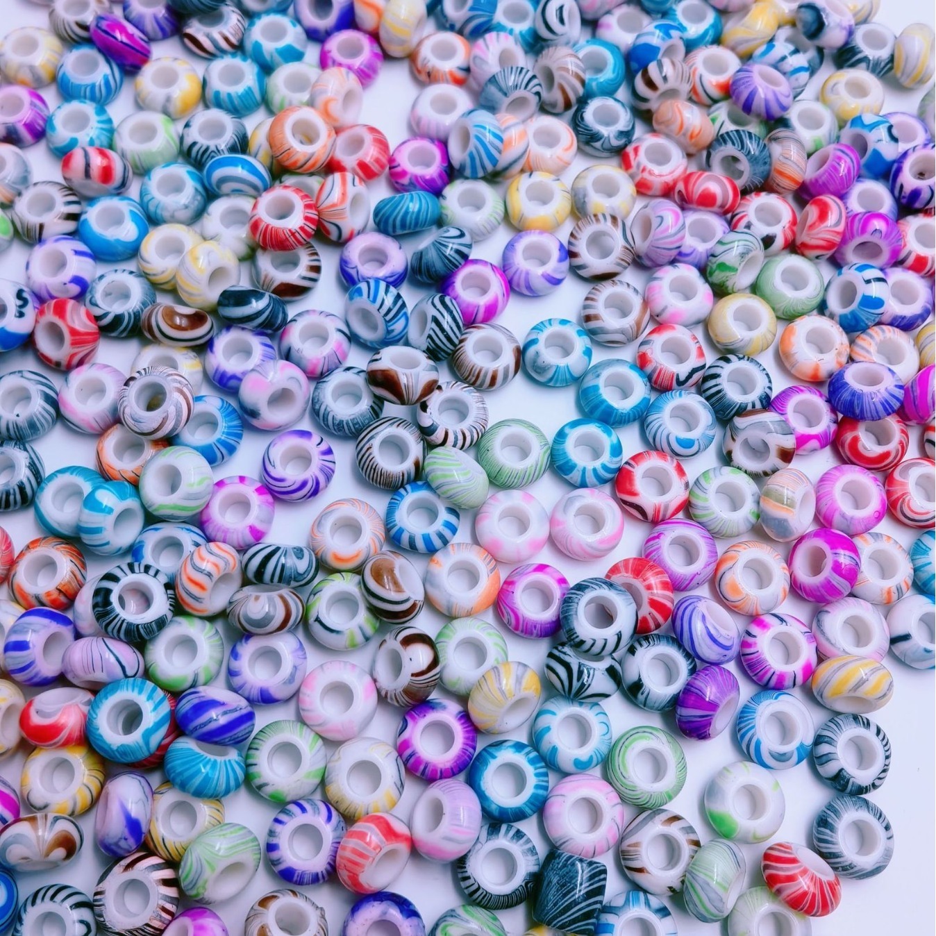 Bulk Big Hole Decorative Spacer Beads Wholesale DIY Craft Parts for Braided Rope Ornaments