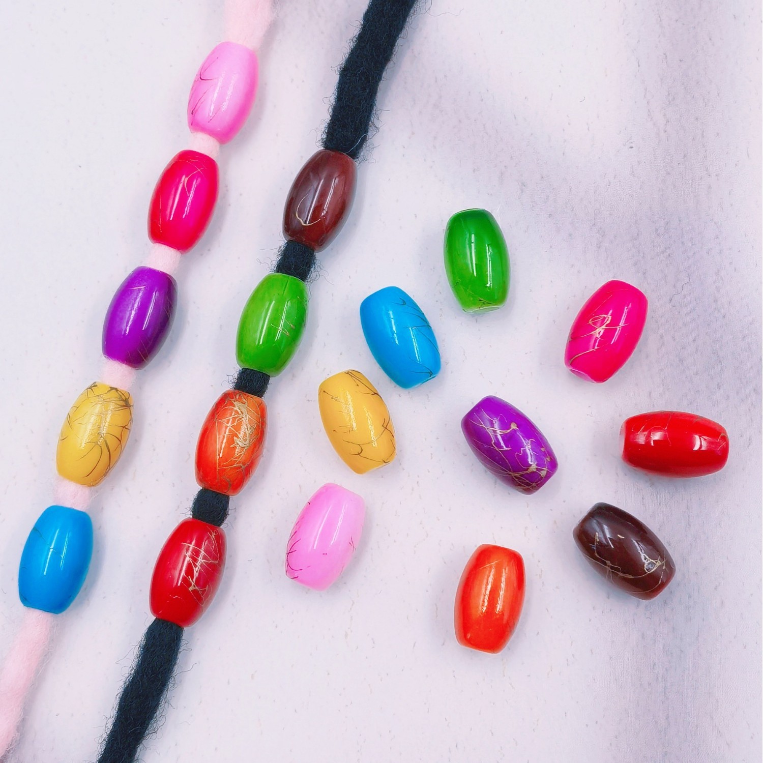Wholesale Mixed Style Big Hole Loose Beads Easy Thread Decor Beads for Beginner DIY Crafters