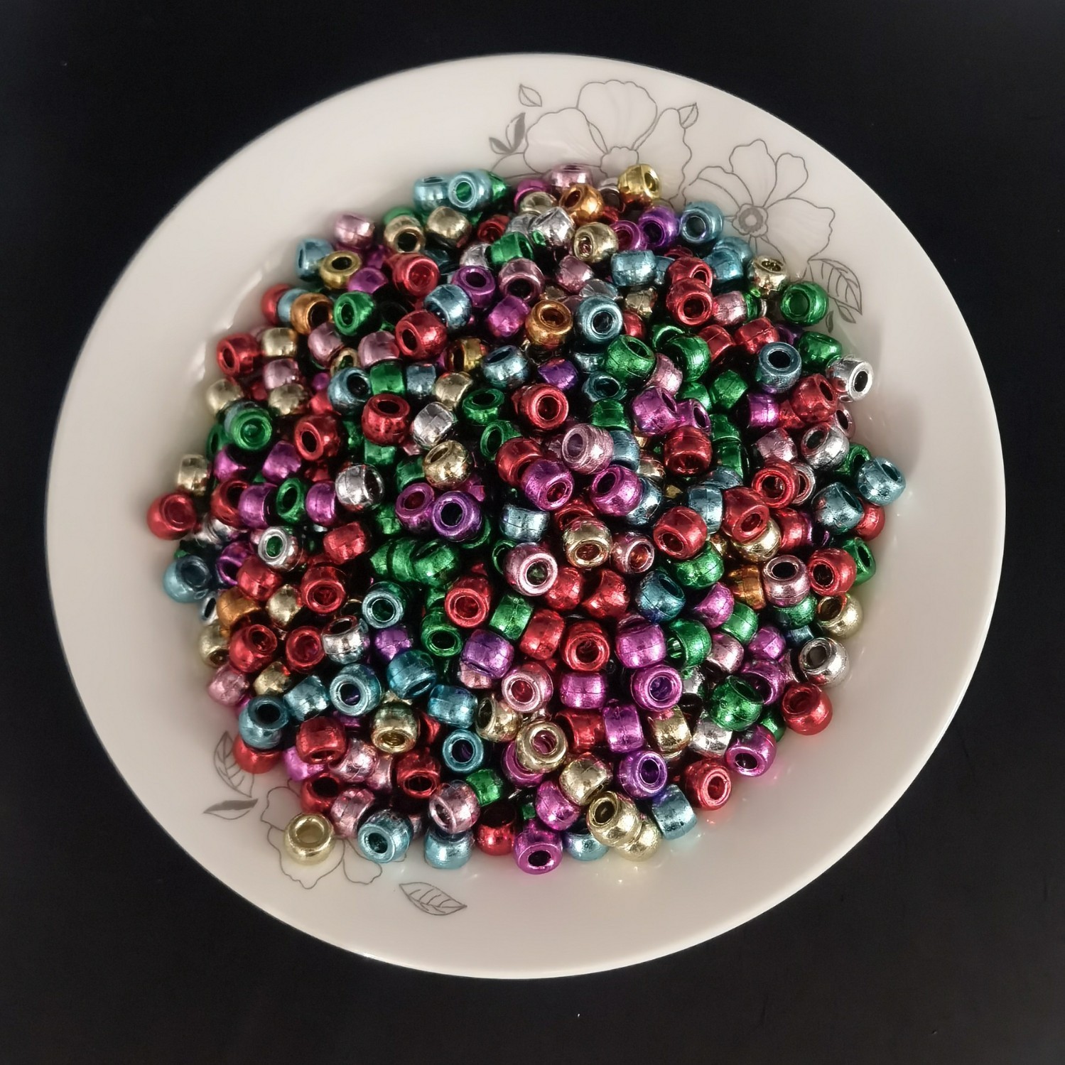 Multi-Style Large Hole Spacer Beads Bulk Loose Decor Beads for Keychain & Phone Strap DIY Making